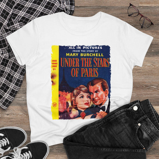 Famous Romance Library No.4 - Women's Midweight Cotton Tee - Pacific Sky Games