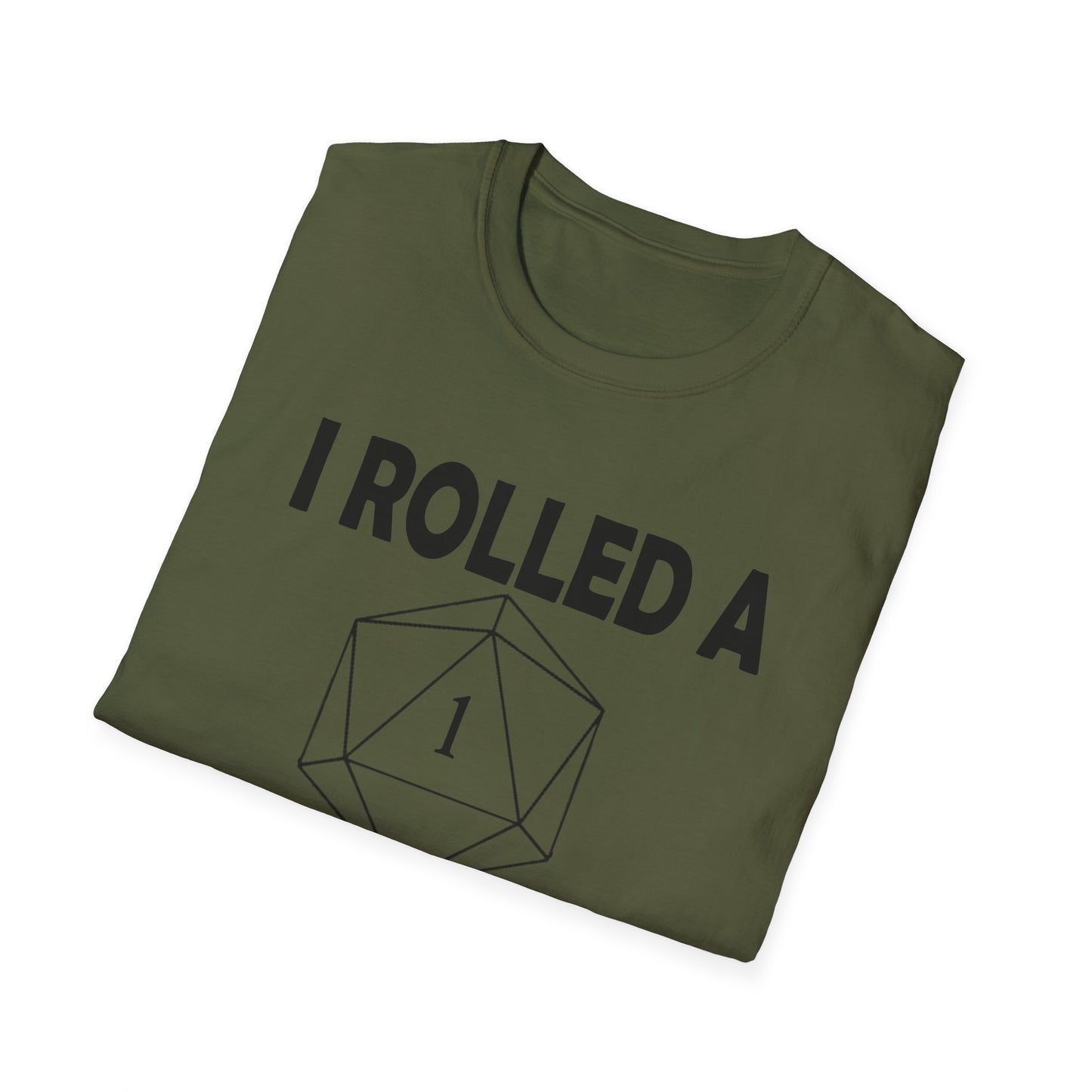 Rolled a 1 for adulting - Black - Unisex Softstyle T-Shirt