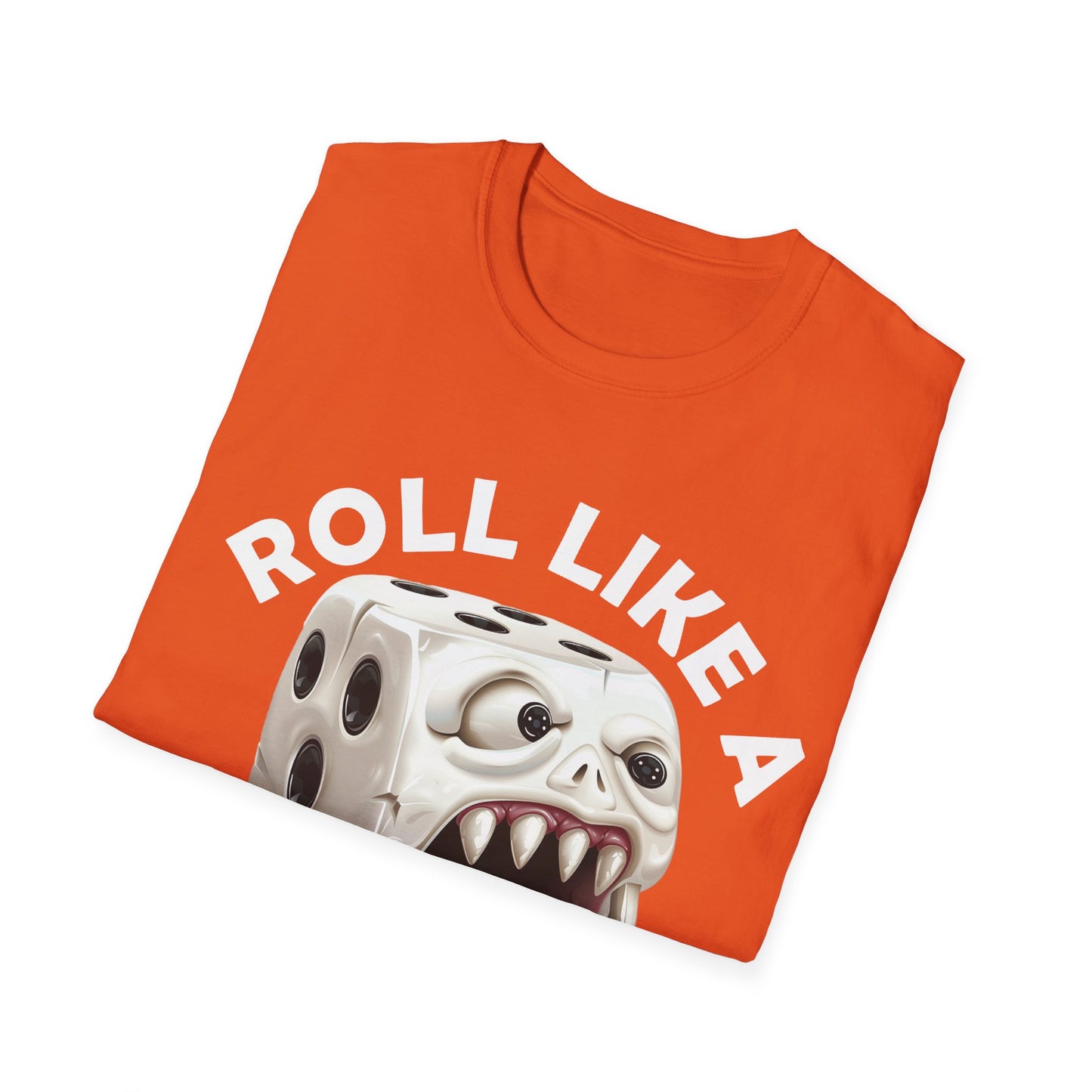 Roll Like A Mimic - White w White - Unisex Softstyle T-Shirt