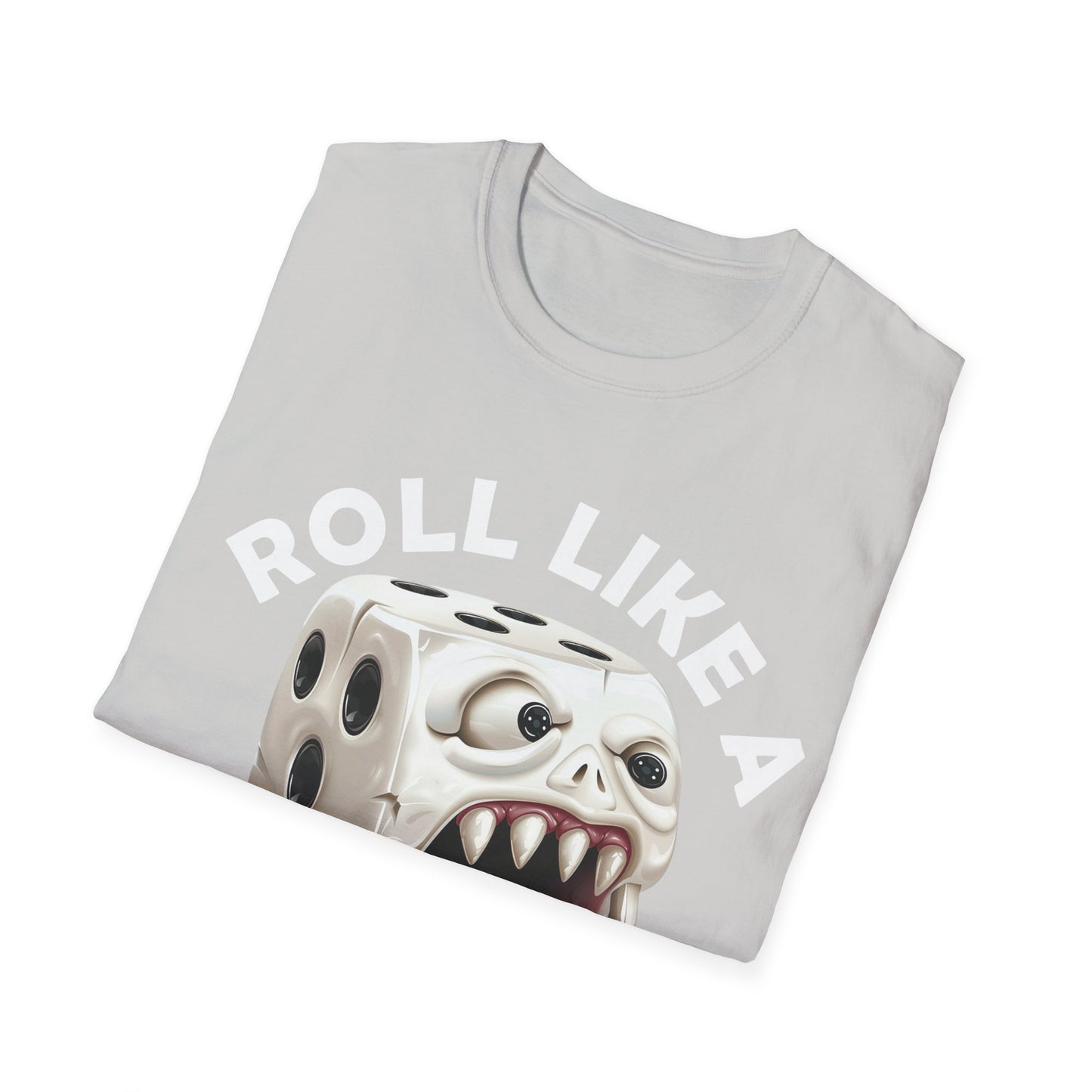 Roll Like A Mimic - White w White - Unisex Softstyle T-Shirt