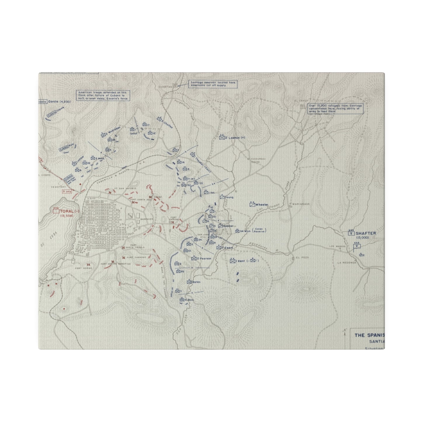 Spanish-American War, Santiago Campaign, Surrender of Santiago 14 July 1898