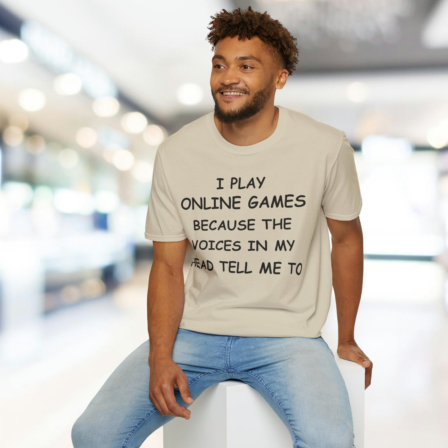 I Play Online Games - Black - Unisex Softstyle T-Shirt