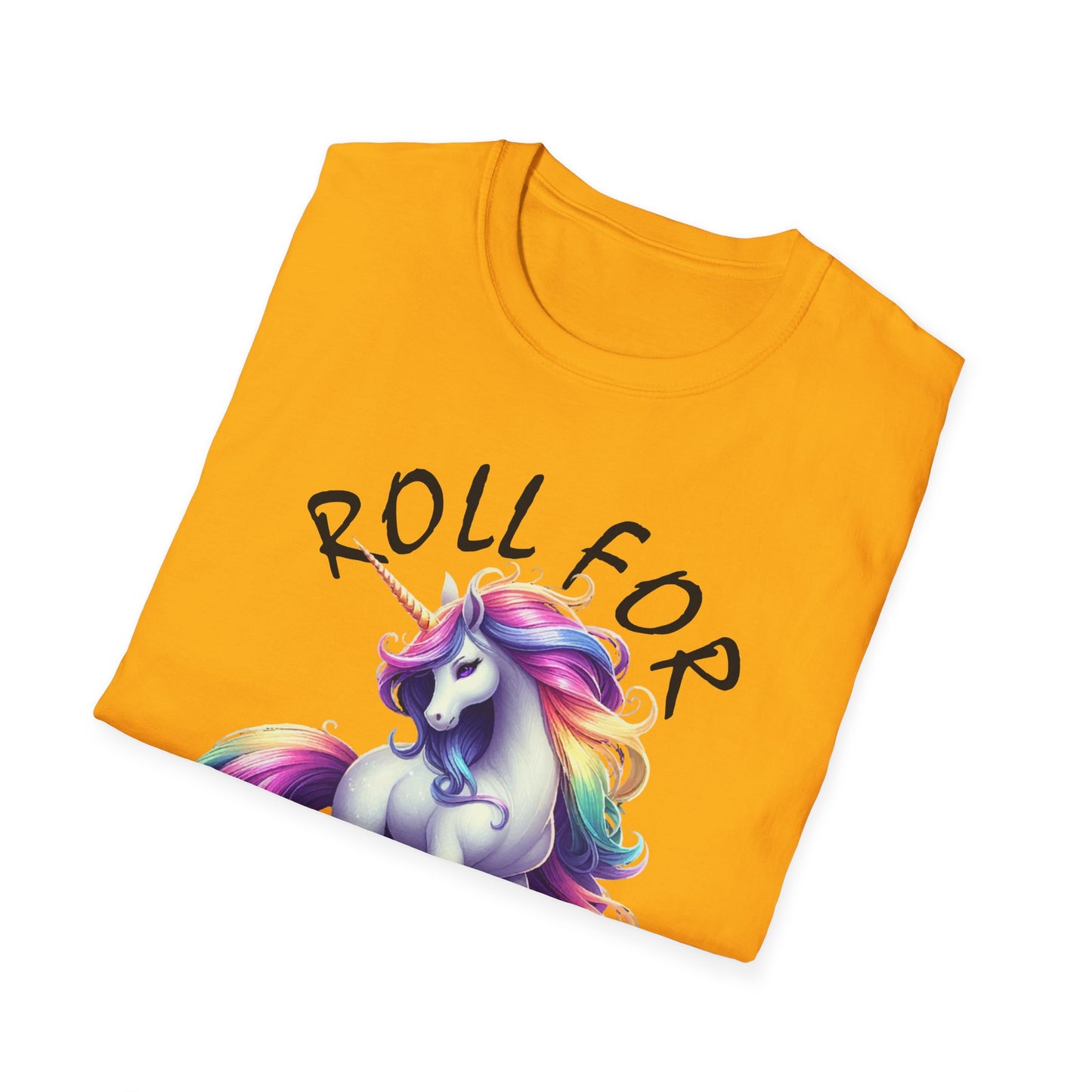 Unicorn_Roll For Fabulous_Black - Unisex Softstyle T-Shirt