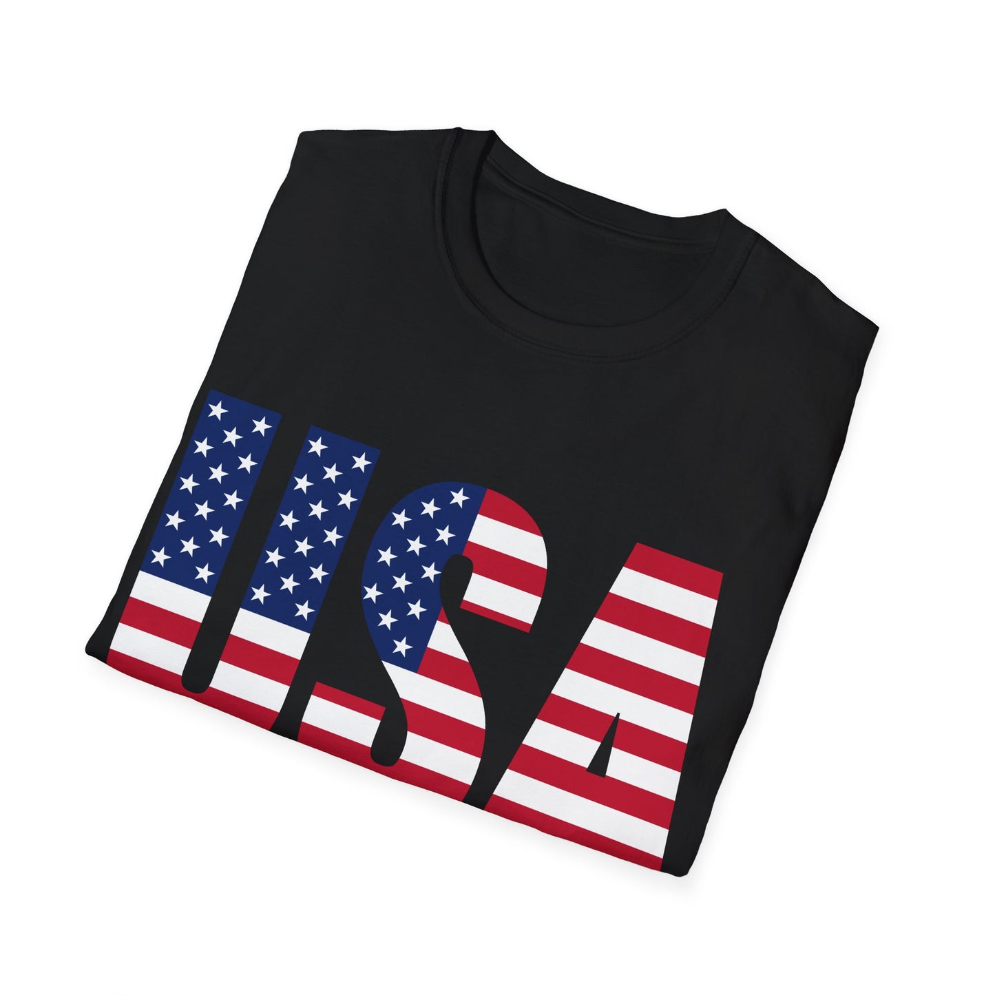 USA American Flag Colored - Unisex Softstyle T-Shirt