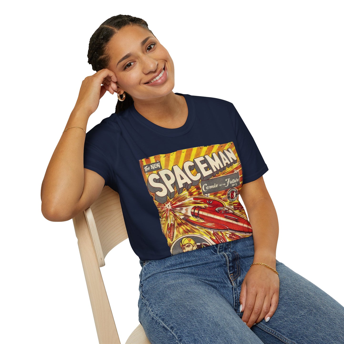 Spaceman No.5 - Unisex Softstyle T-Shirt - Pacific Sky Games