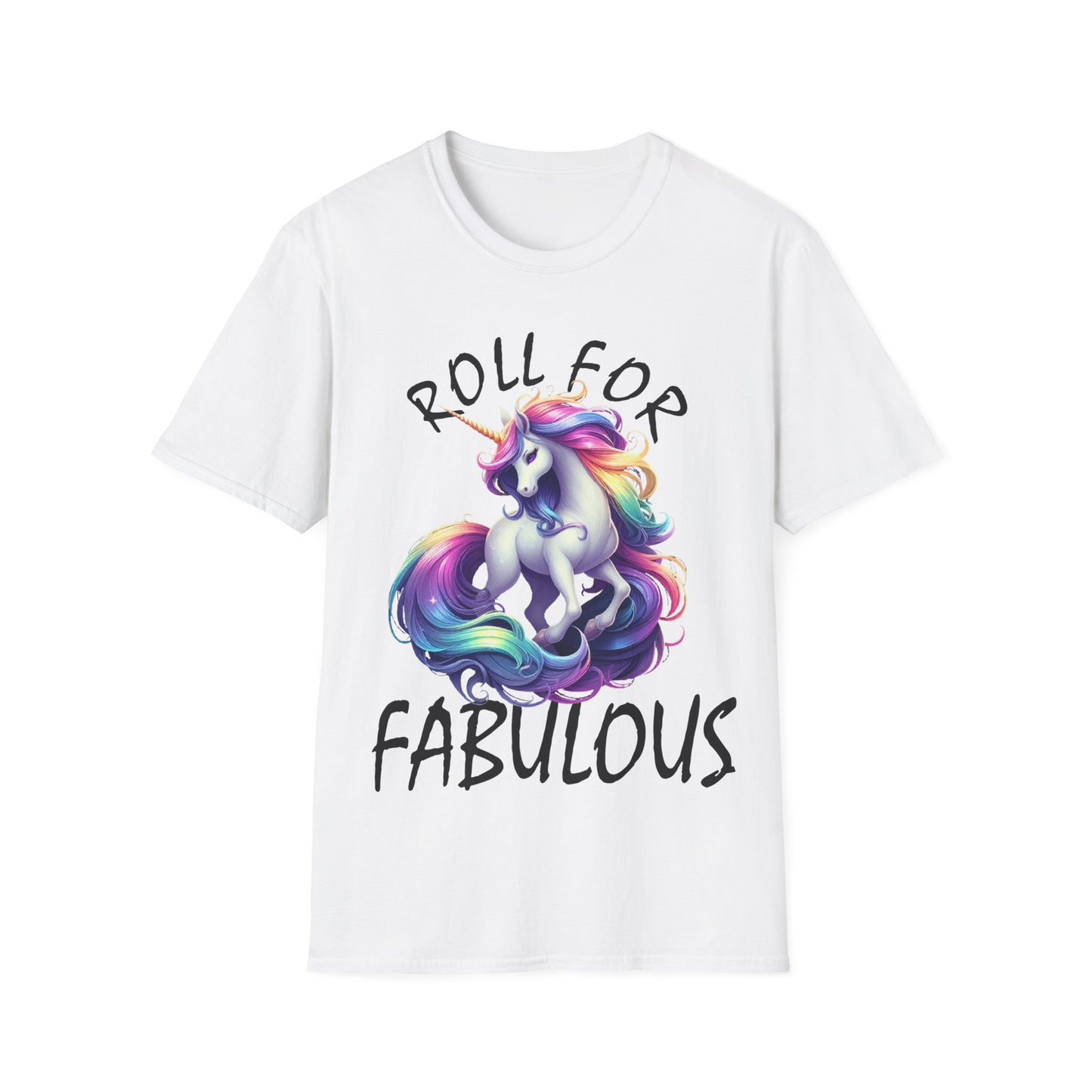 Unicorn_Roll For Fabulous_Black - Unisex Softstyle T-Shirt