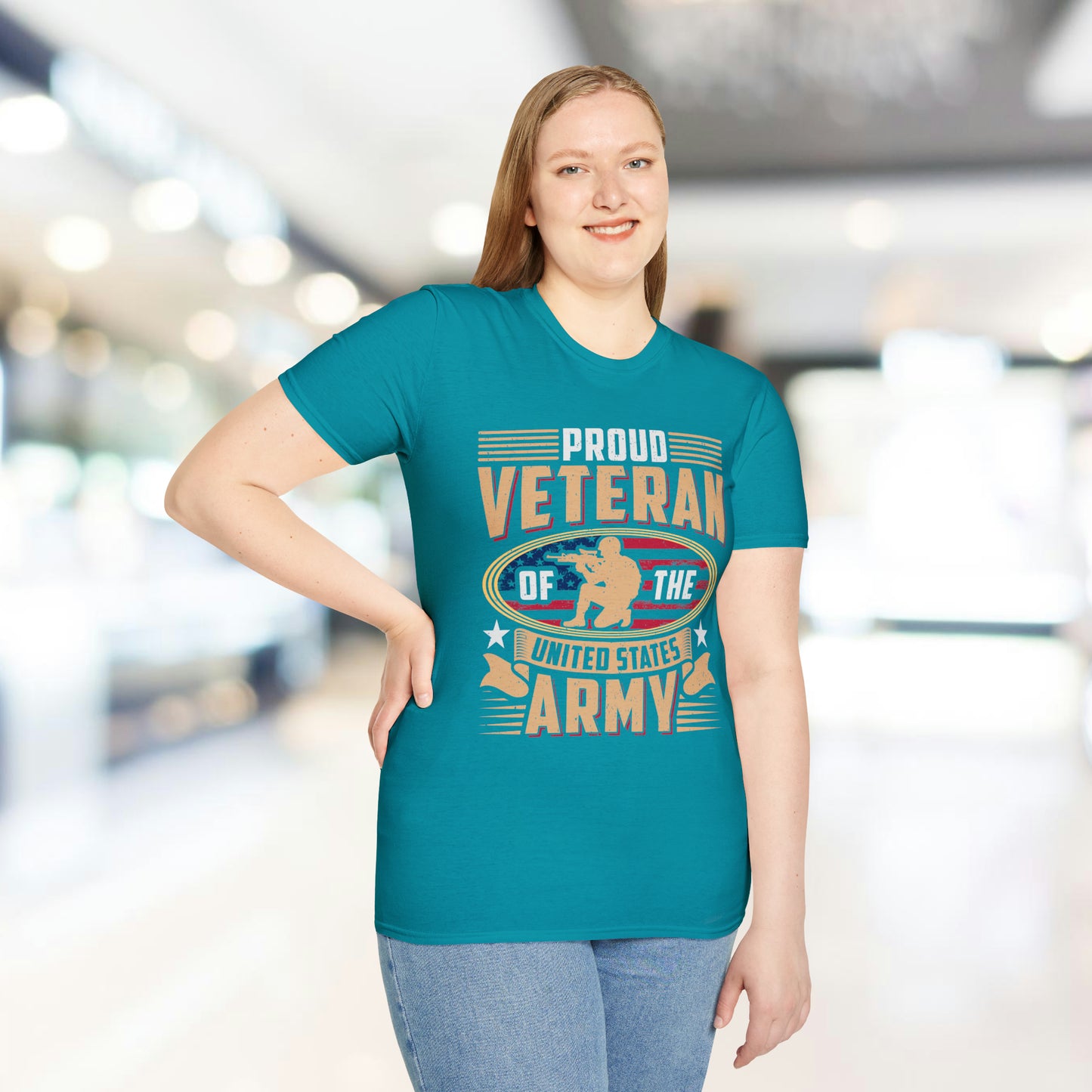 Proud Veteran - Army - Unisex Softstyle T-Shirt - Pacific Sky Games