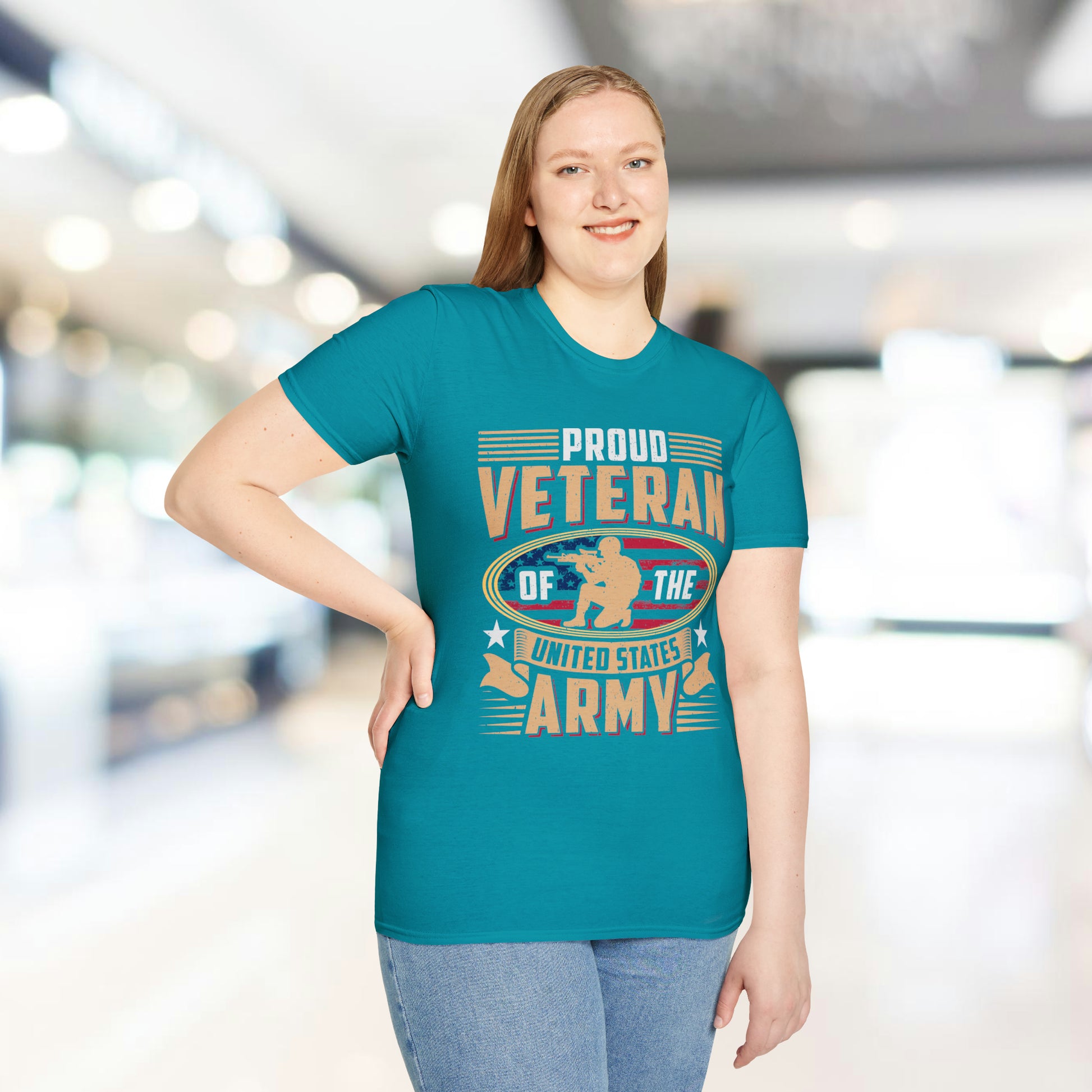 Proud Veteran - Army - Unisex Softstyle T-Shirt - Pacific Sky Games