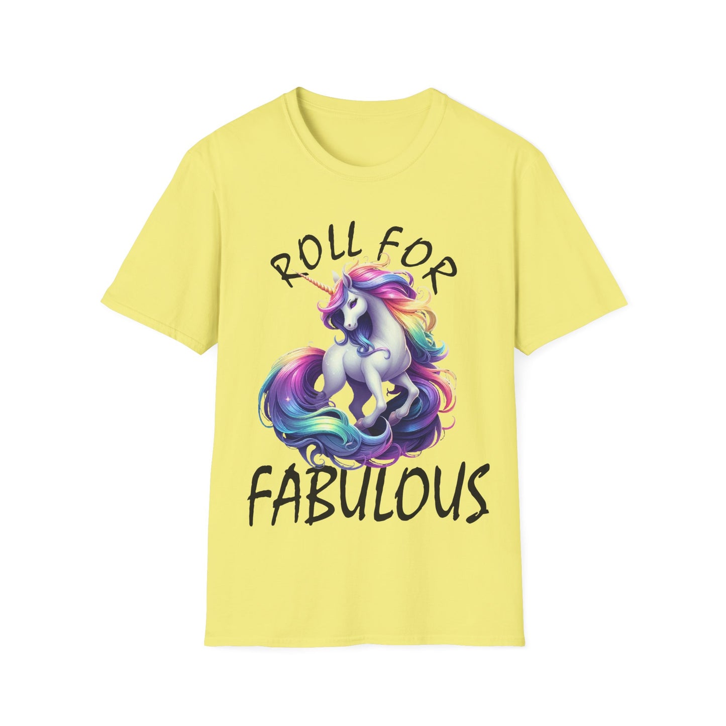 Unicorn_Roll For Fabulous_Black - Unisex Softstyle T-Shirt