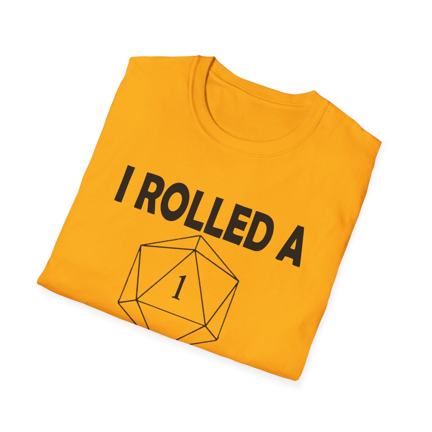 Rolled a 1 for adulting - Black - Unisex Softstyle T-Shirt