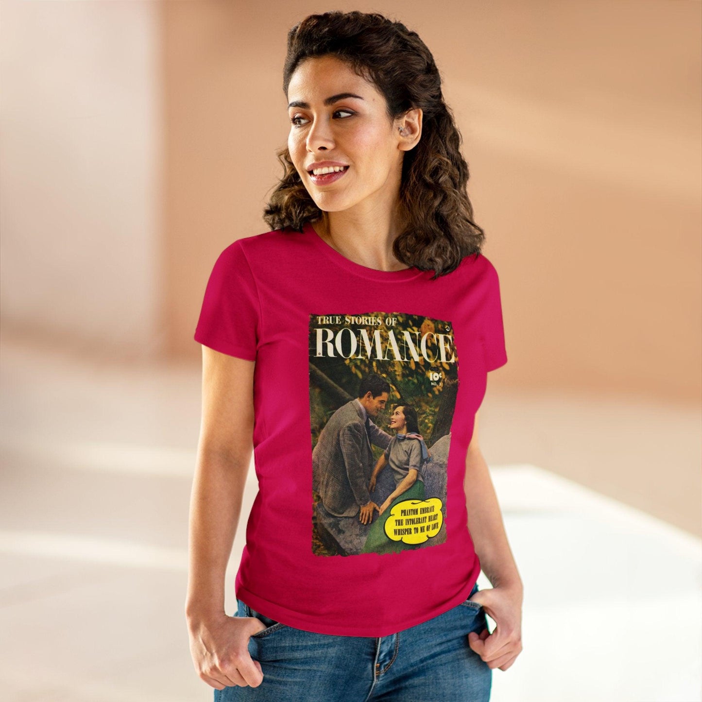 True Stories of Romance - Women's Midweight Cotton Tee - Pacific Sky Games