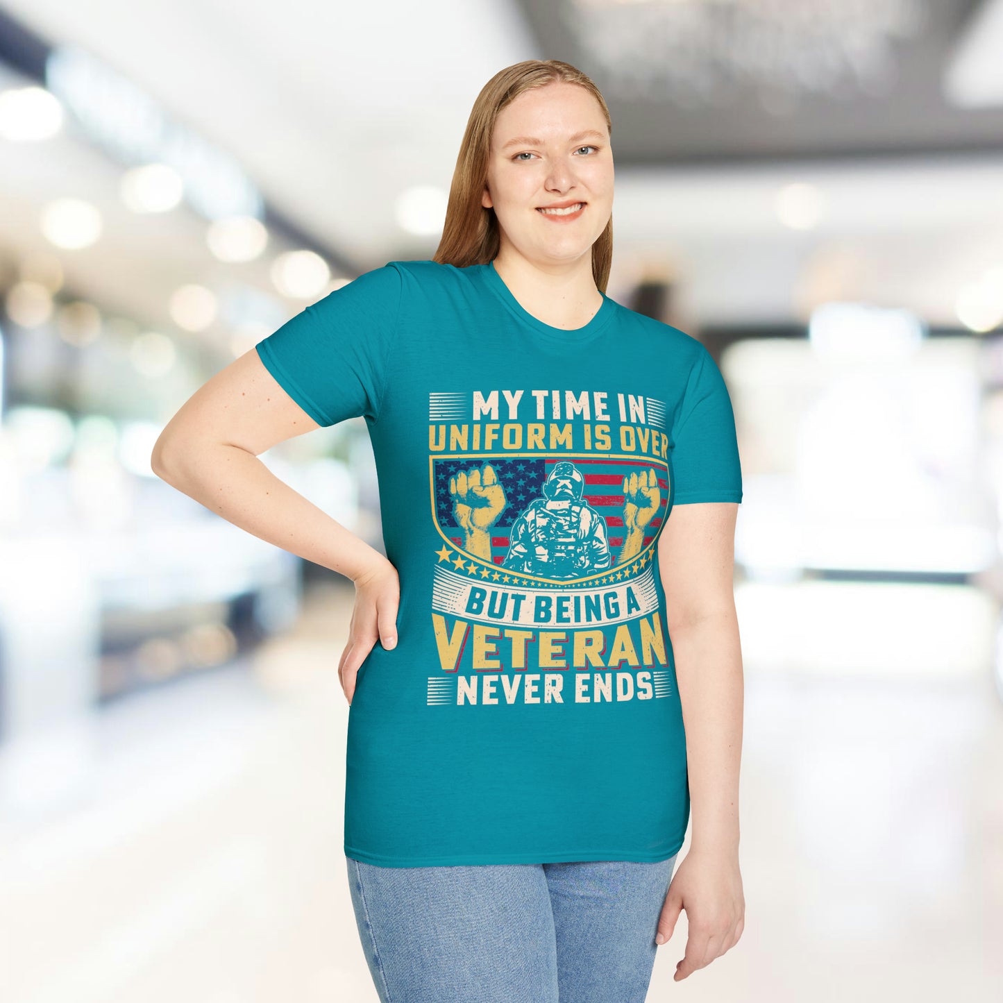 Being A Veteran Never Ends - Unisex Softstyle T-Shirt