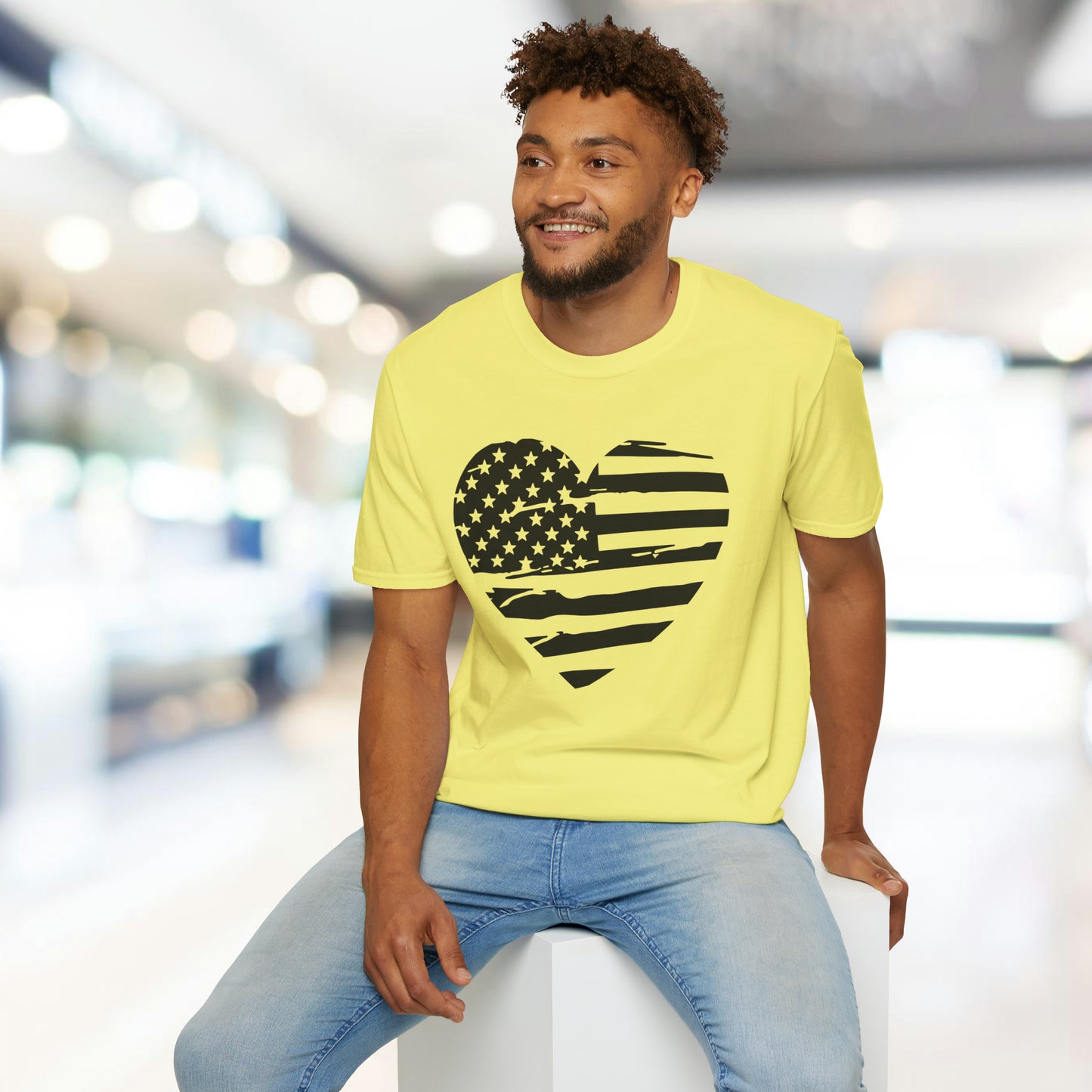 American Heart B&W - Unisex Softstyle T-Shirt