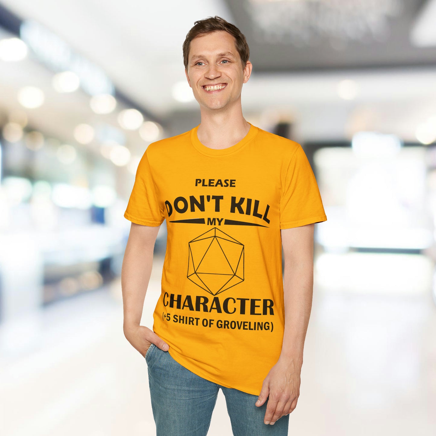 Please Don't Kill My Character - Black - Unisex Softstyle T-Shirt