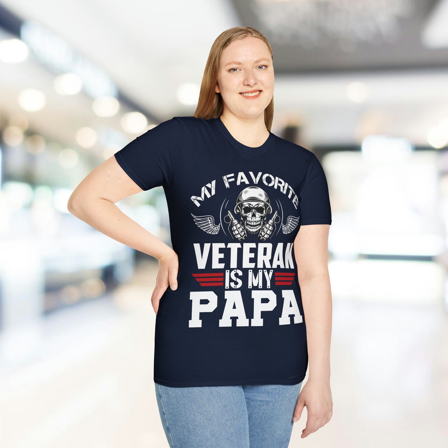 Favorite Veteran - Papa - Unisex Softstyle T-Shirt