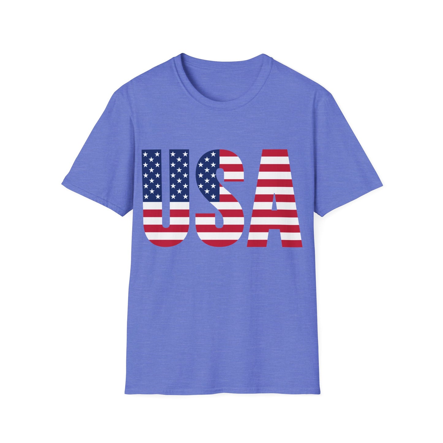 USA American Flag Colored - Unisex Softstyle T-Shirt