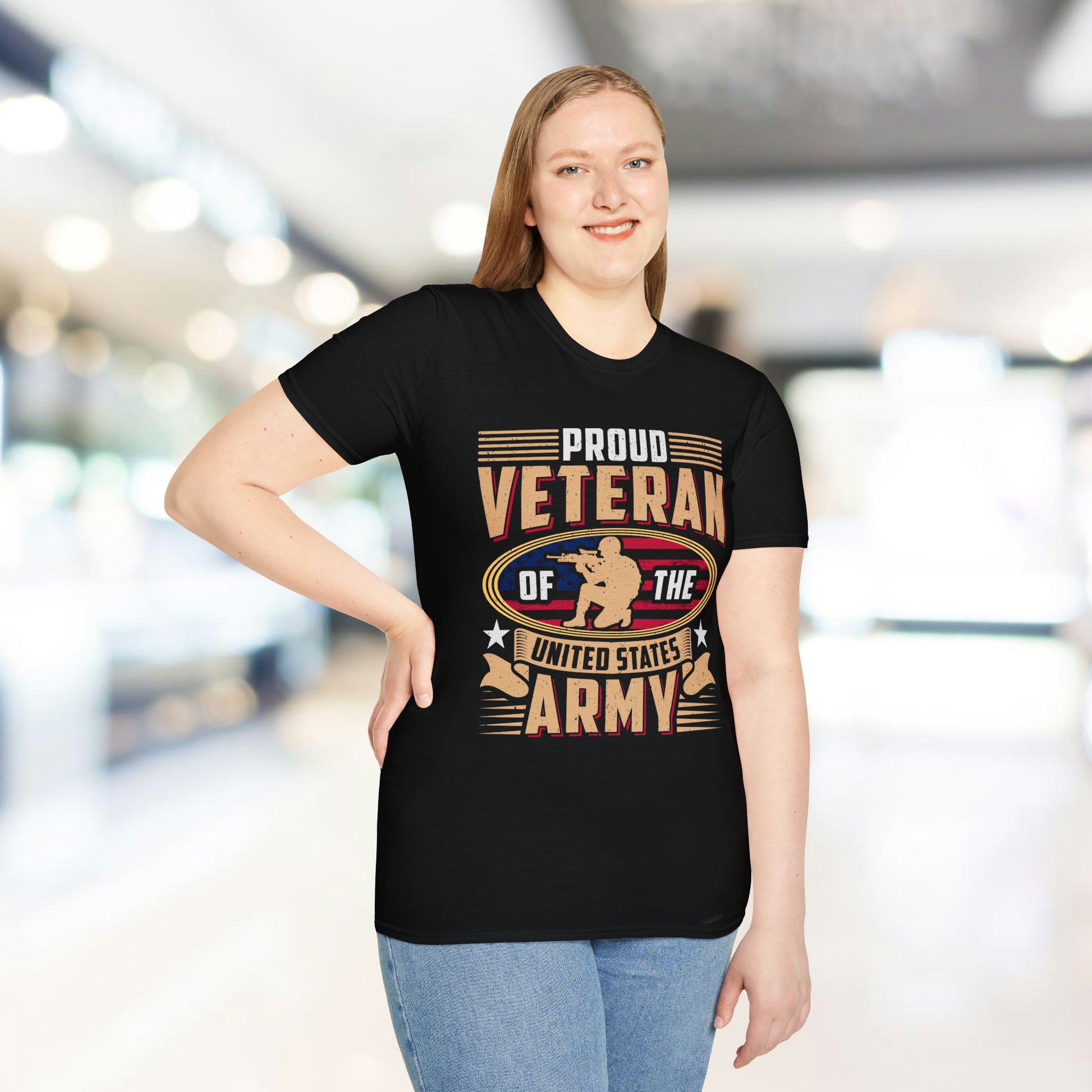 Proud Veteran - Army - Unisex Softstyle T-Shirt - Pacific Sky Games