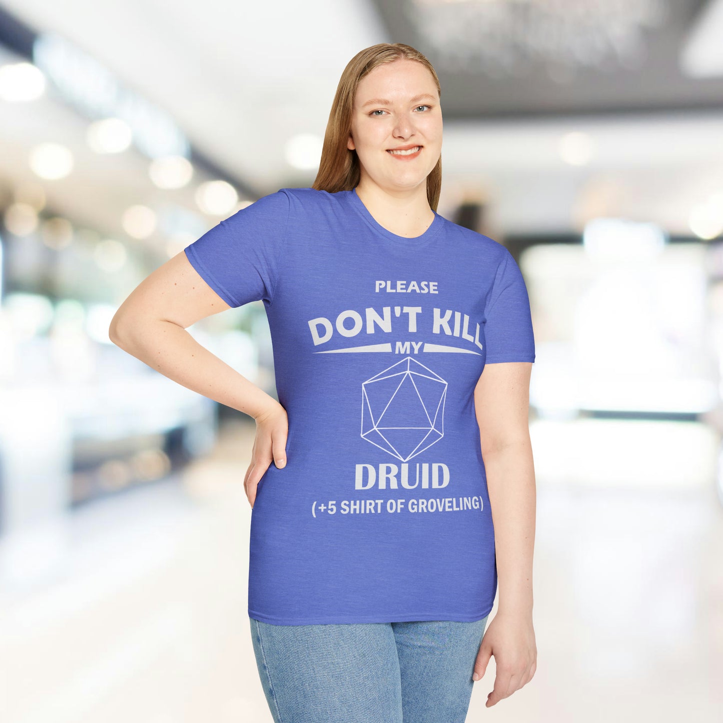 Please Don't Kill My Druid - White - Unisex Softstyle T-Shirt