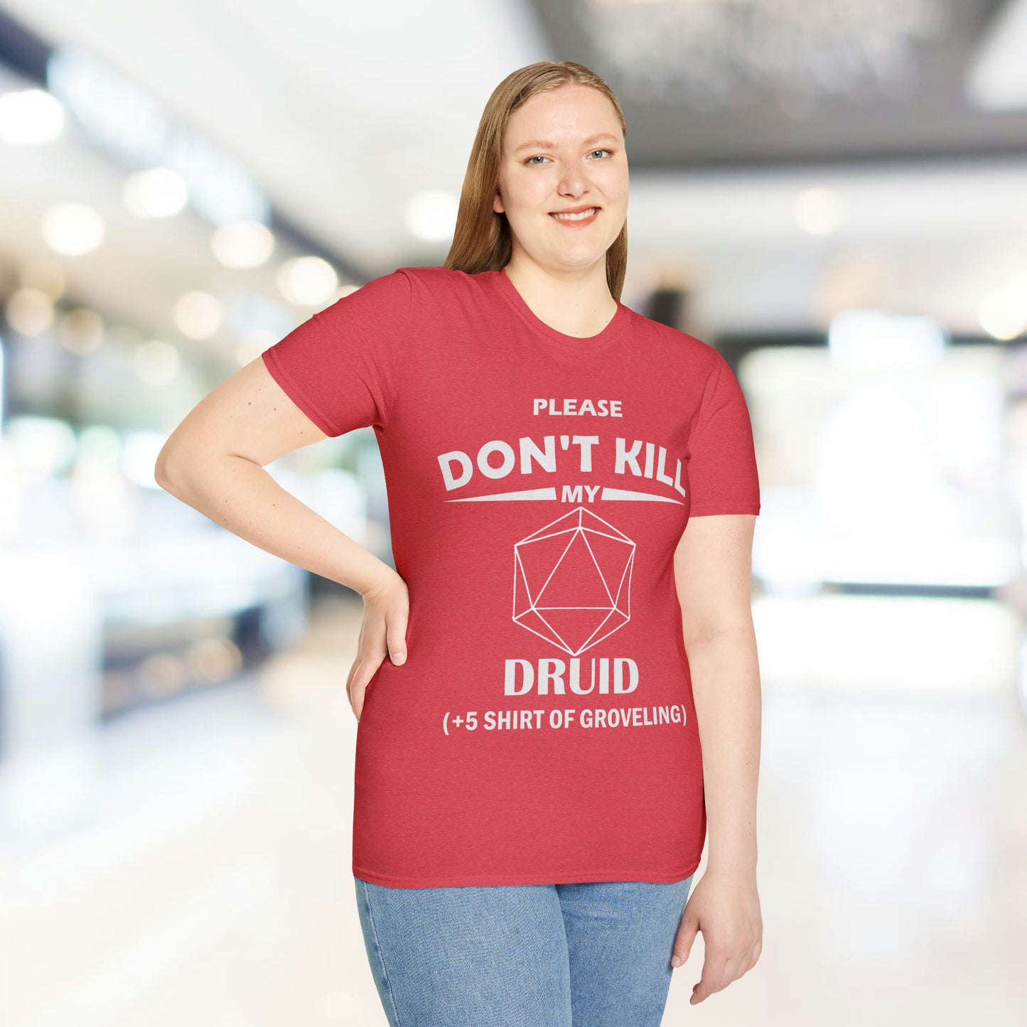 Please Don't Kill My Druid - White - Unisex Softstyle T-Shirt