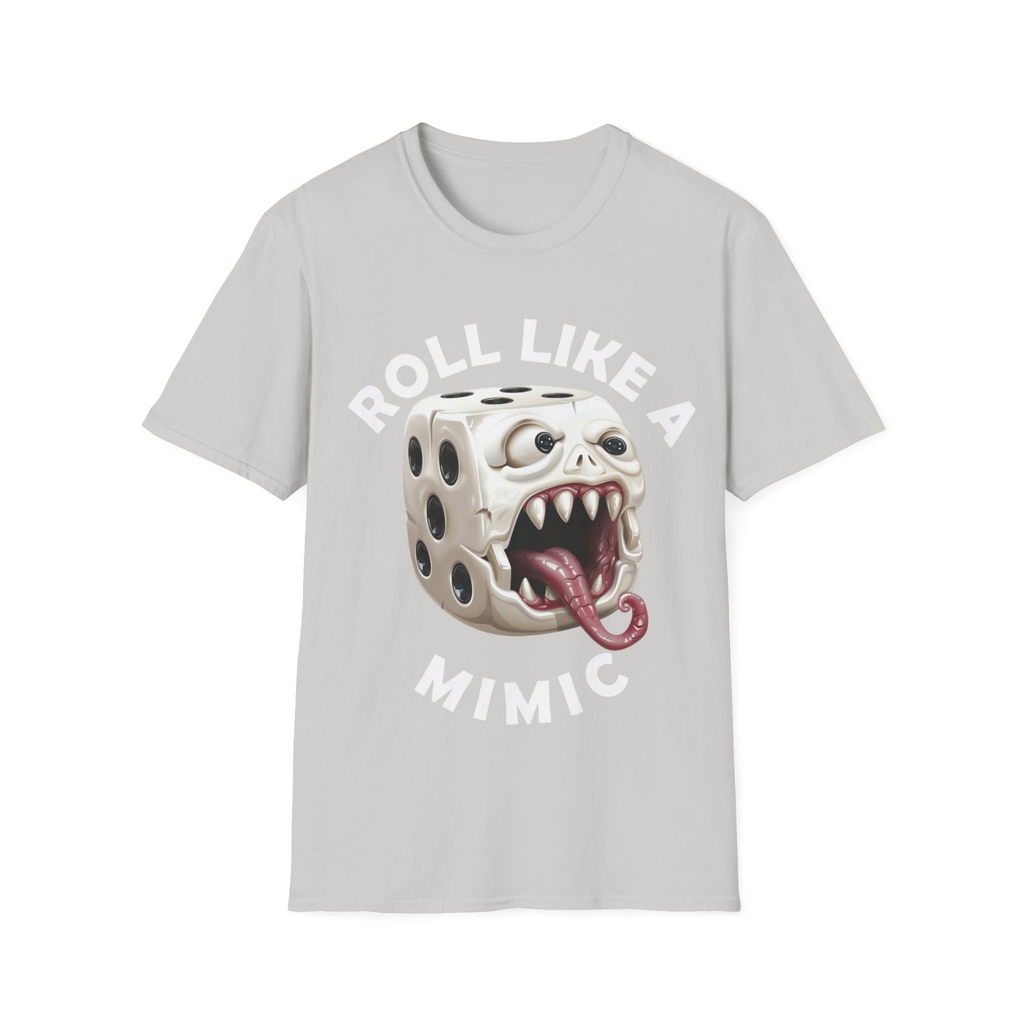 Roll Like A Mimic - White w White - Unisex Softstyle T-Shirt