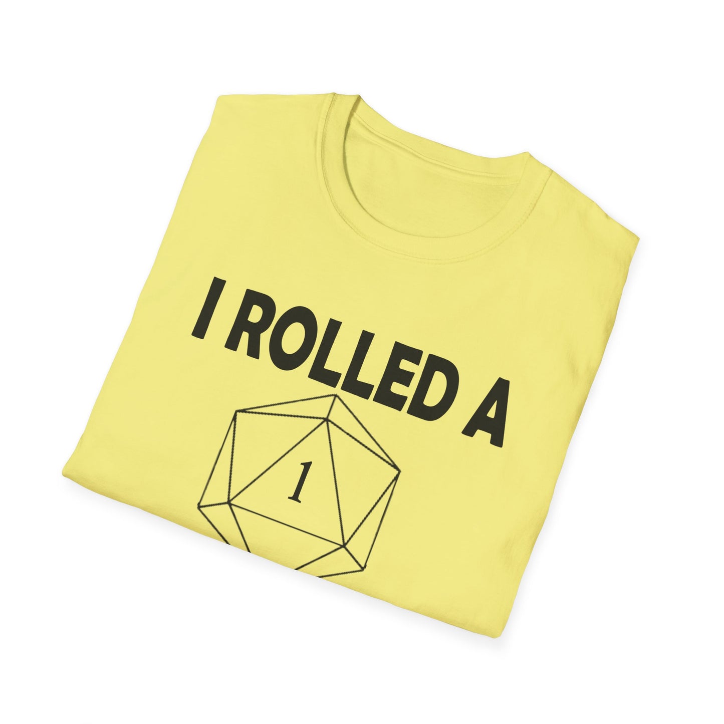 Rolled a 1 for adulting - Black - Unisex Softstyle T-Shirt