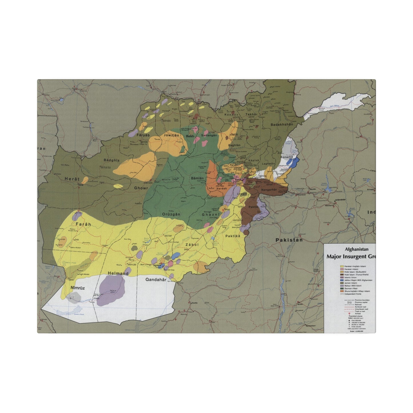 Afghanistan Major Insurgent Groups, CIA, 1985