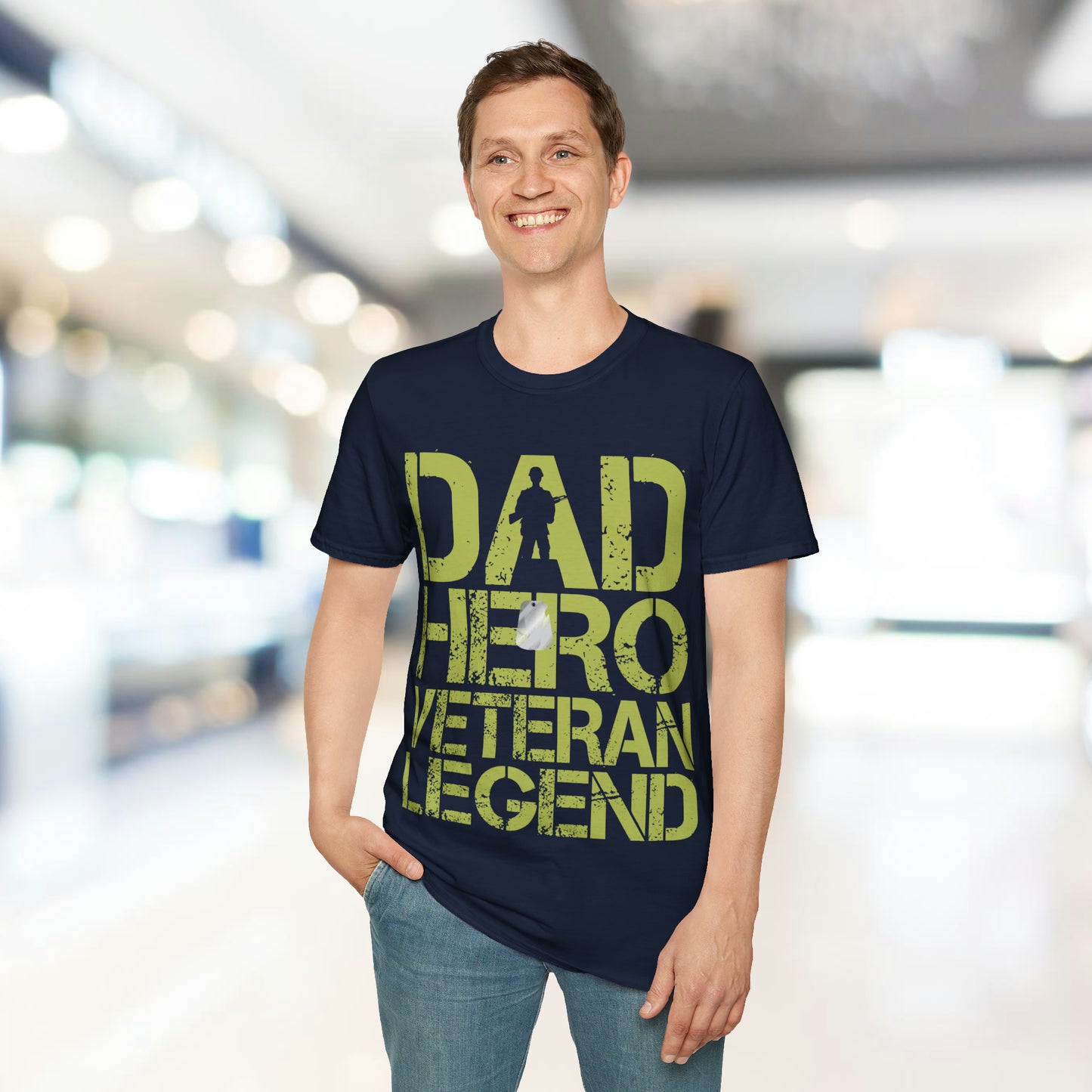 Dad Hero Veteran Legend - Unisex Softstyle T-Shirt