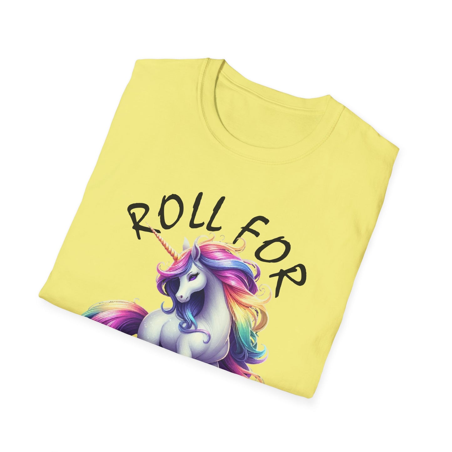 Unicorn_Roll For Fabulous_Black - Unisex Softstyle T-Shirt