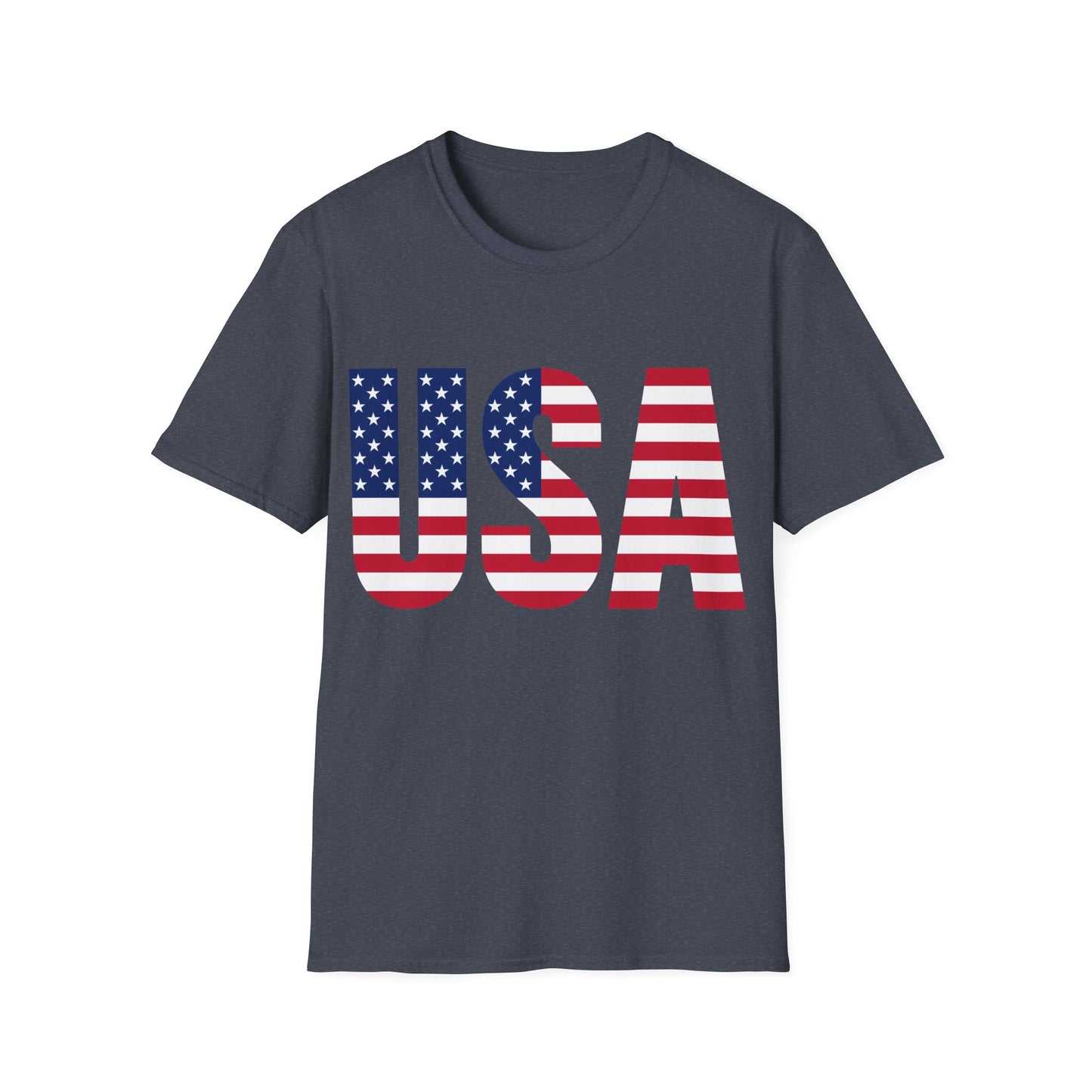 USA American Flag Colored - Unisex Softstyle T-Shirt