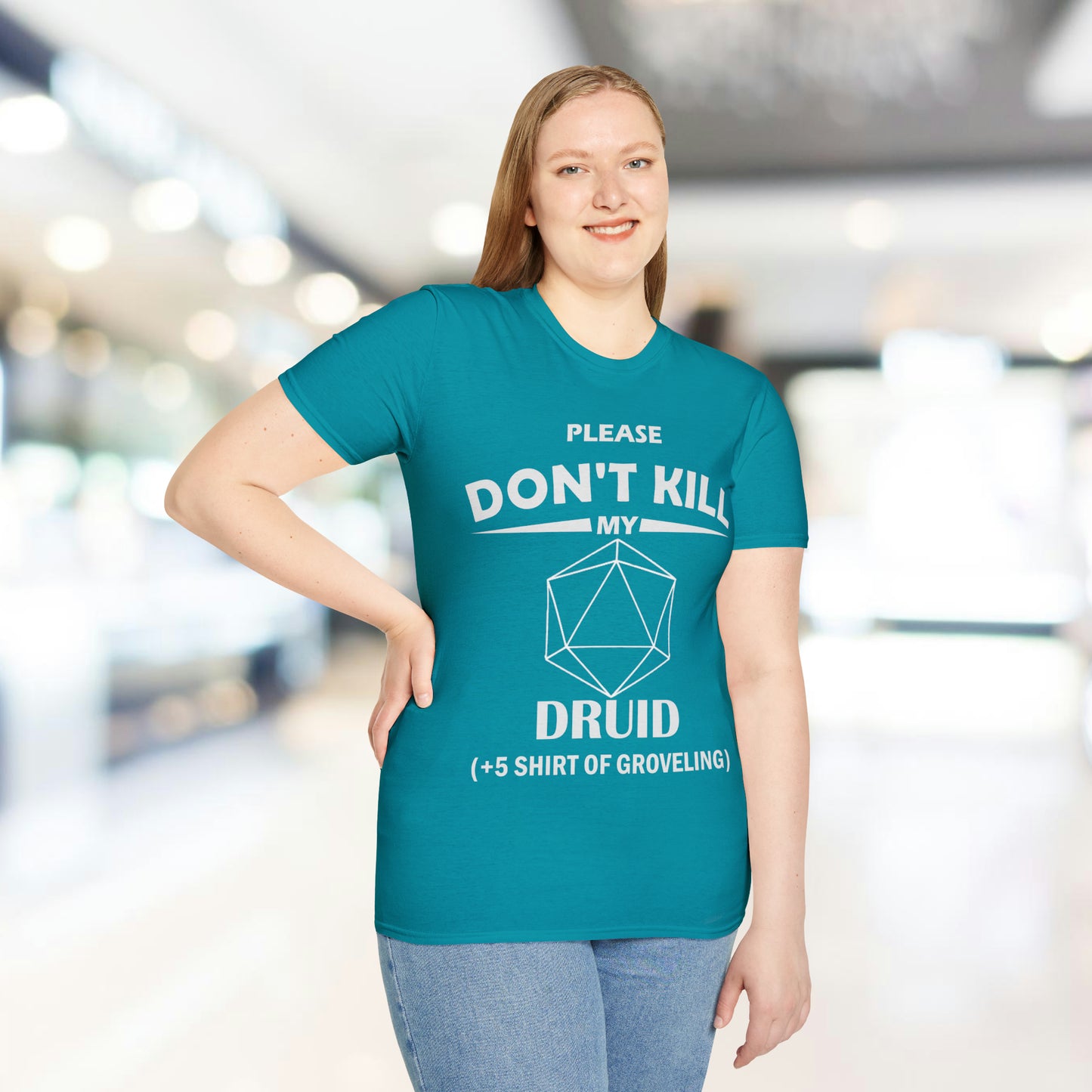 Please Don't Kill My Druid - White - Unisex Softstyle T-Shirt