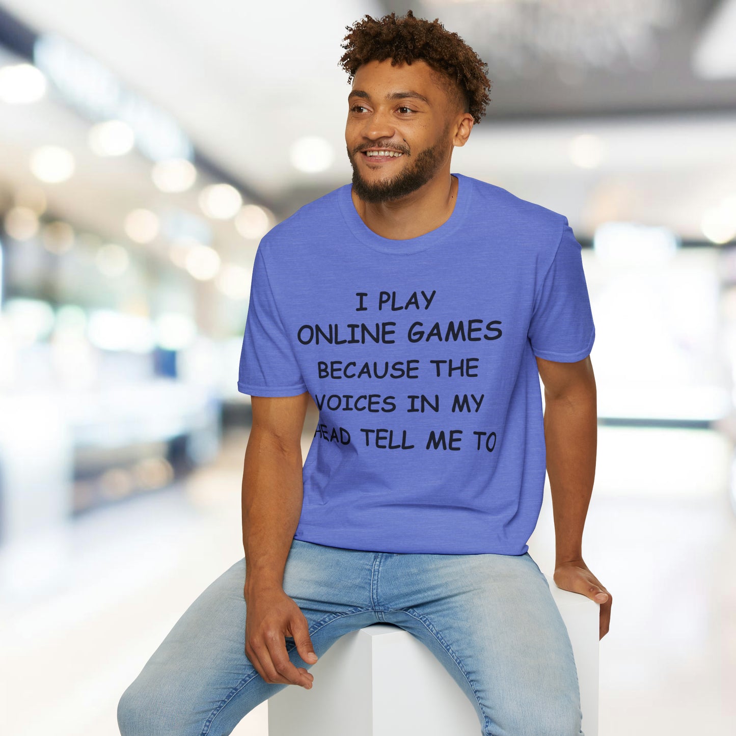 I Play Online Games - Black - Unisex Softstyle T-Shirt