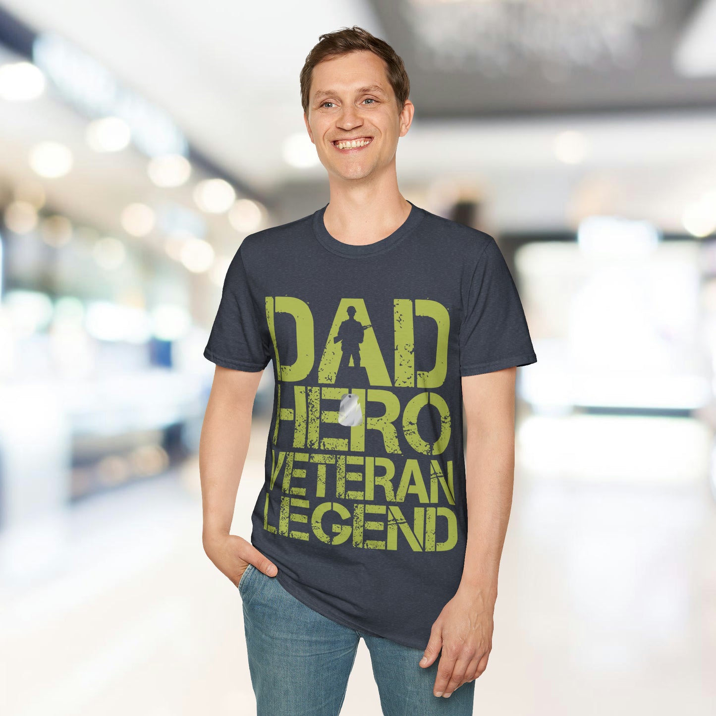 Dad Hero Veteran Legend - Unisex Softstyle T-Shirt