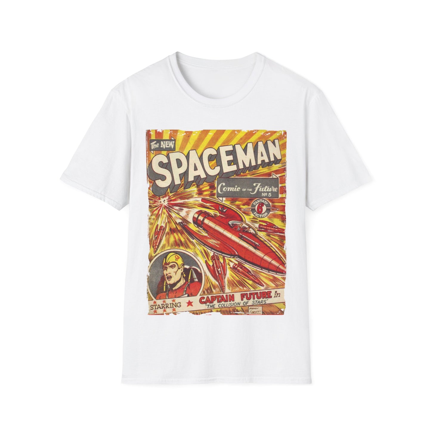 Spaceman No.5 - Unisex Softstyle T-Shirt - Pacific Sky Games