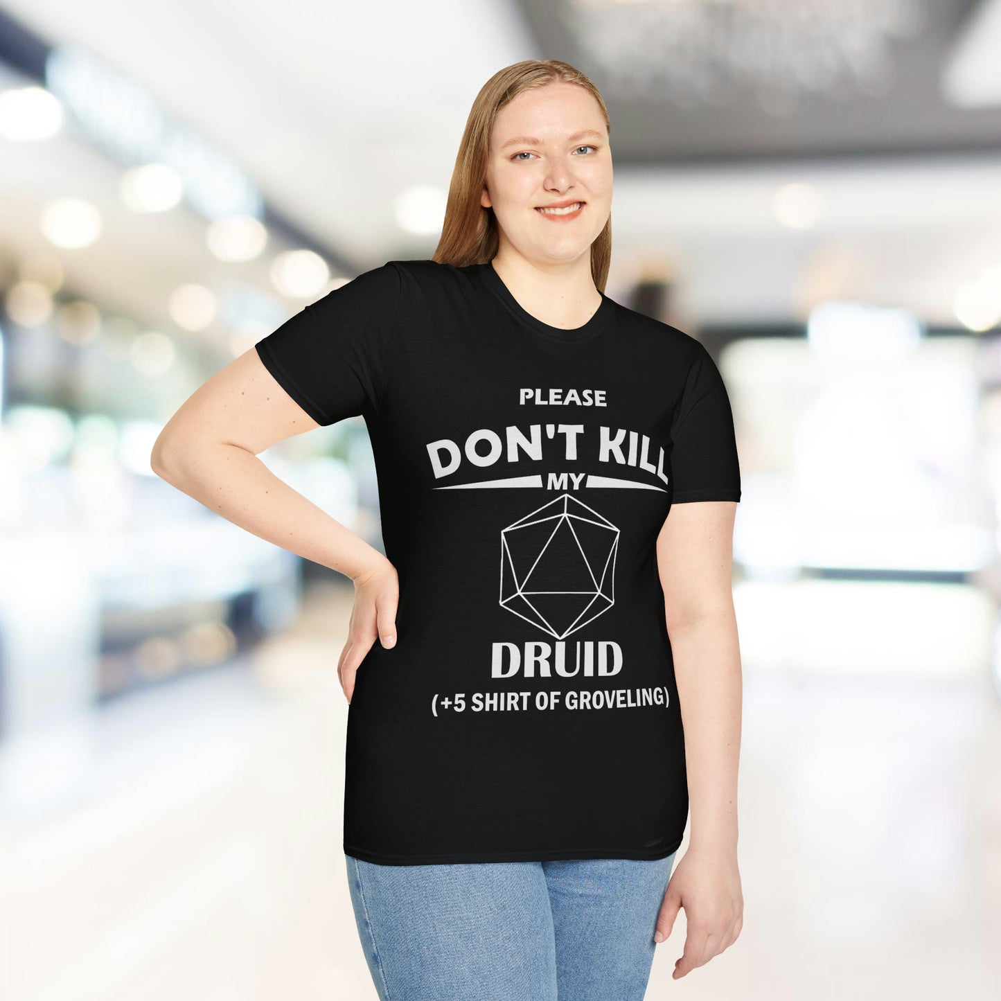 Please Don't Kill My Druid - White - Unisex Softstyle T-Shirt