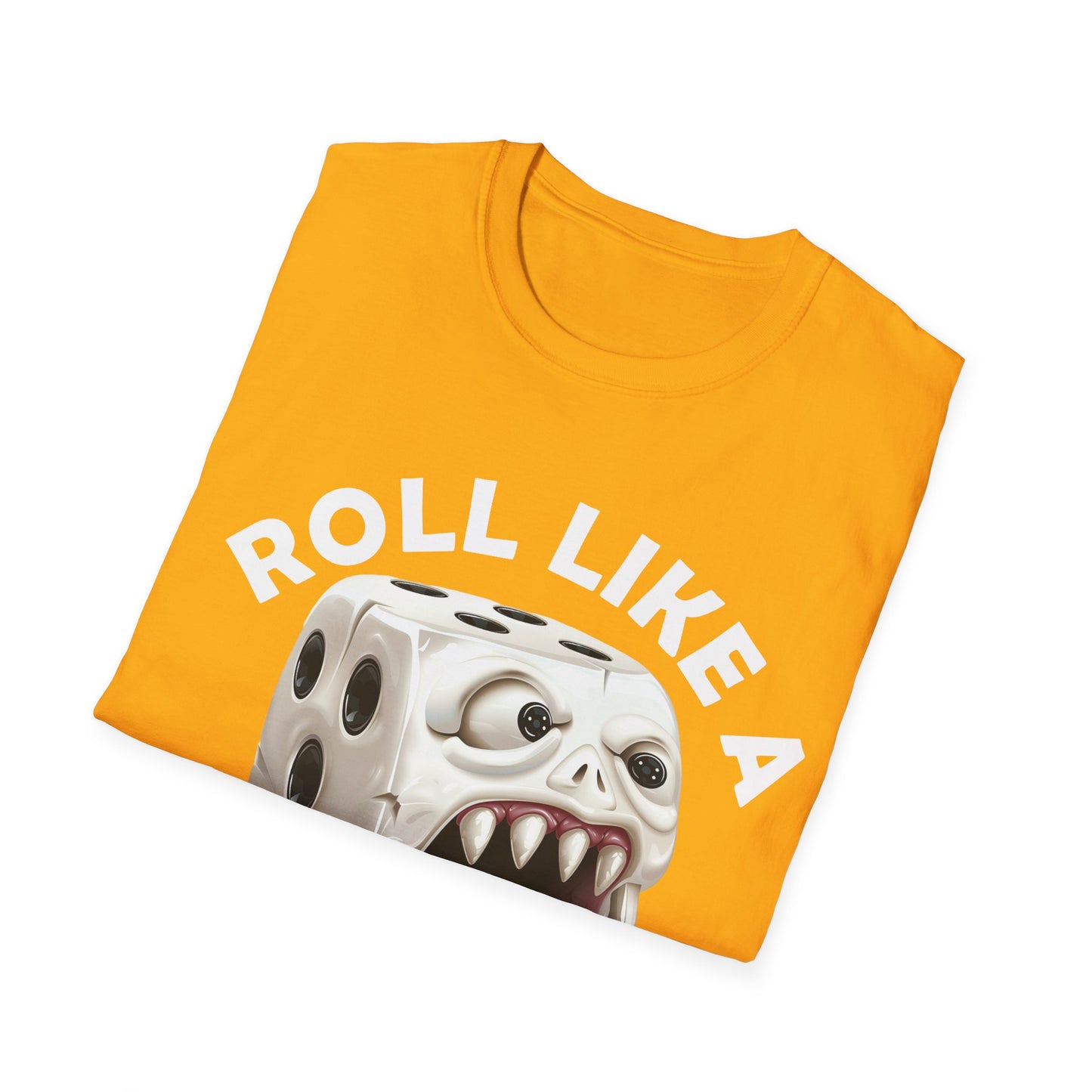 Roll Like A Mimic - White w White - Unisex Softstyle T-Shirt