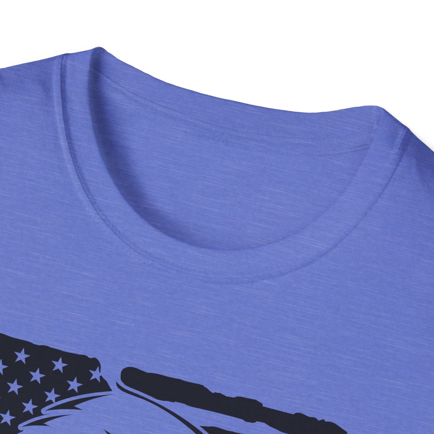 Distressed American Flag B&W - Eagle - Unisex Softstyle T-Shirt