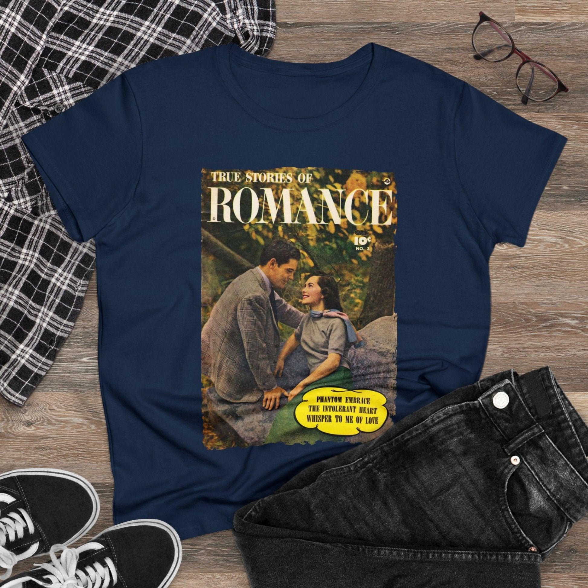 True Stories of Romance - Women's Midweight Cotton Tee - Pacific Sky Games