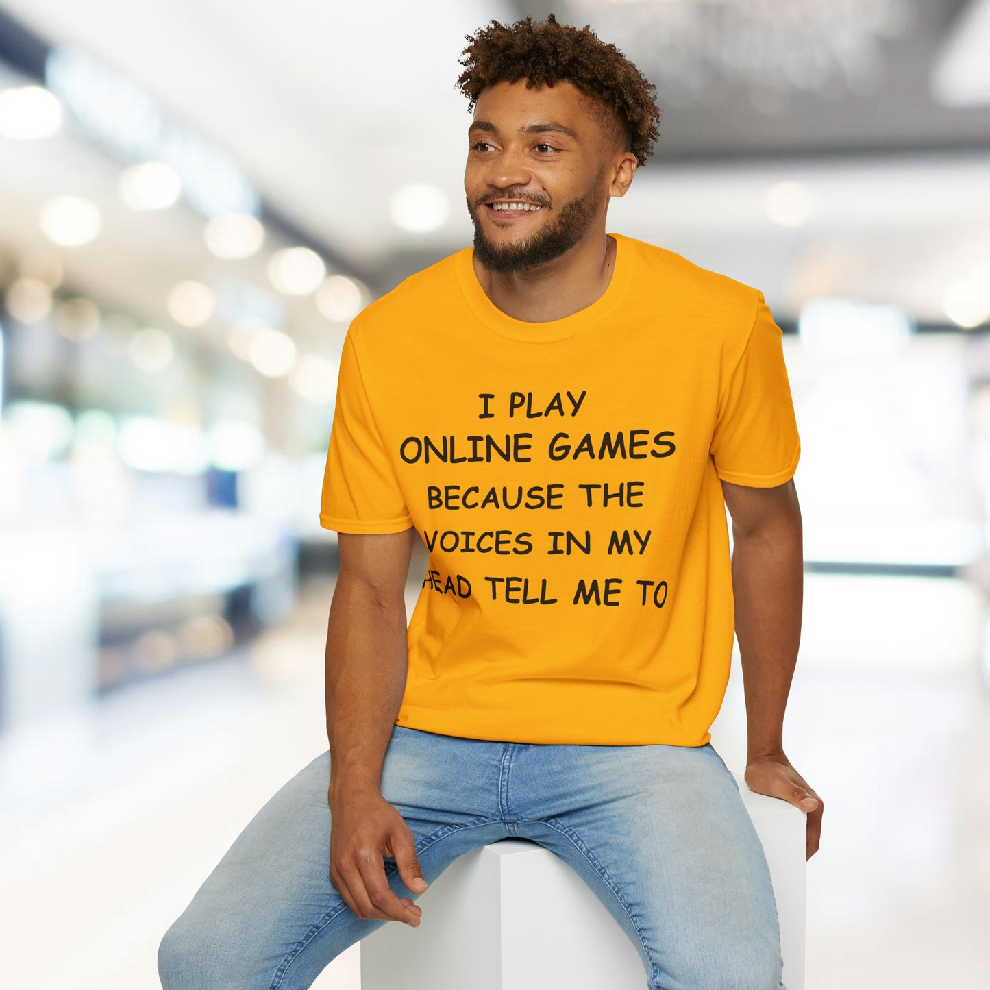 I Play Online Games - Black - Unisex Softstyle T-Shirt