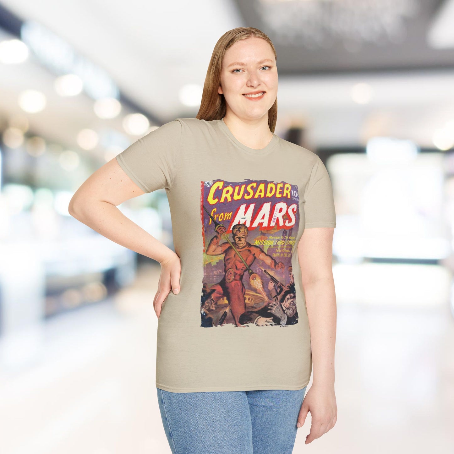 Crusader from Mars 1 - Unisex Softstyle T-Shirt - Pacific Sky Games