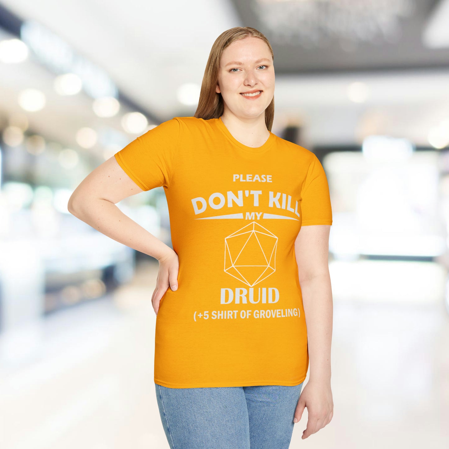 Please Don't Kill My Druid - White - Unisex Softstyle T-Shirt