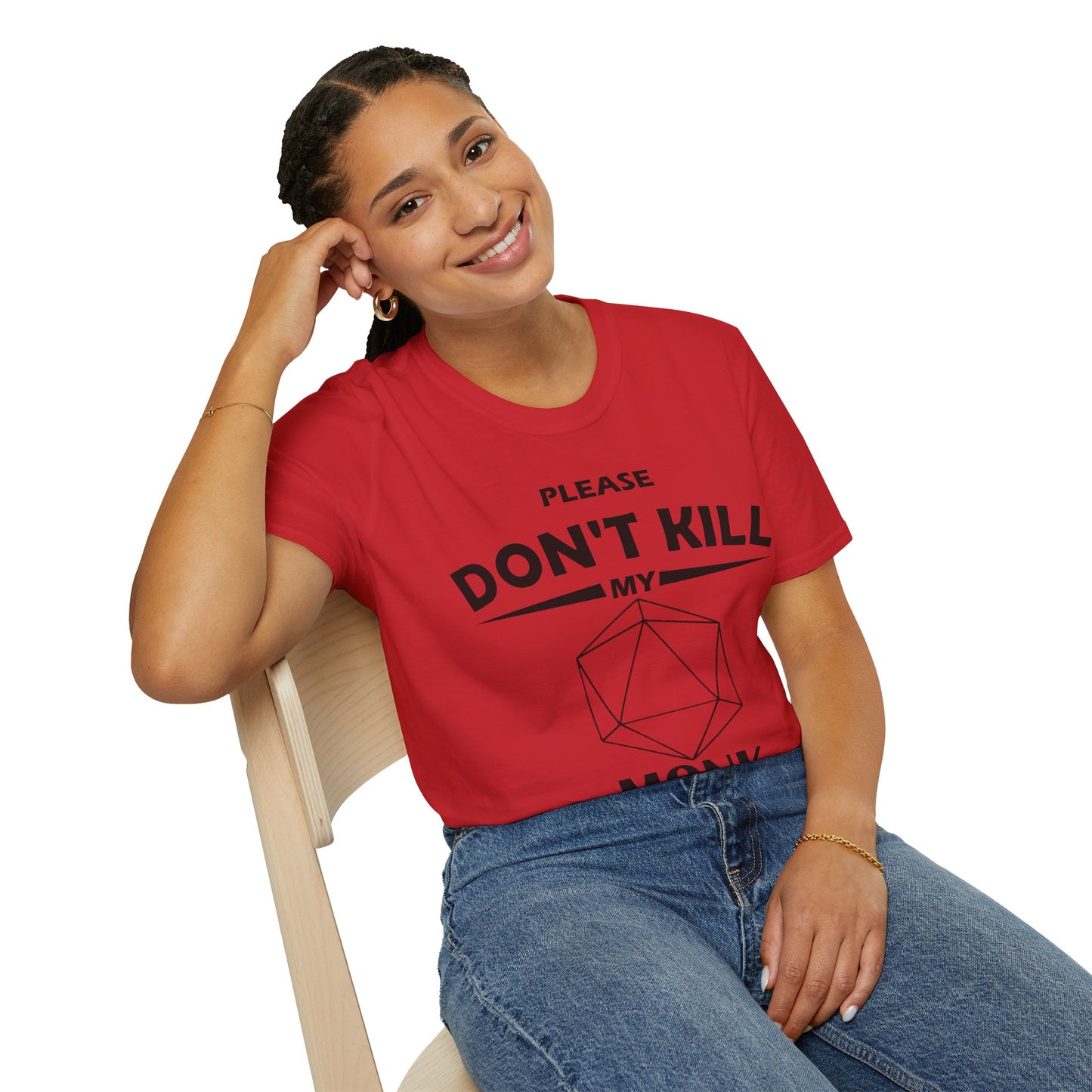 Please Don't Kill My Monk - Black - Unisex Softstyle T-Shirt