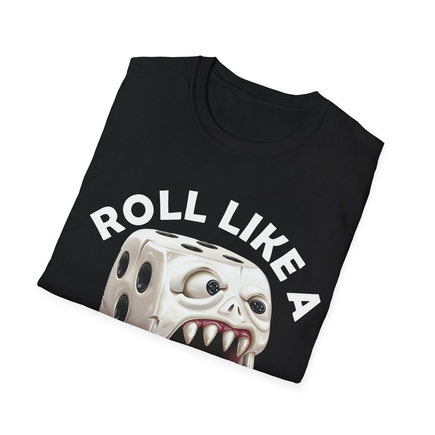 Roll Like A Mimic - White w White - Unisex Softstyle T-Shirt