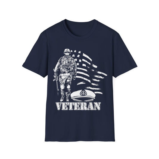 Veteran - Navy - Unisex Softstyle T-Shirt