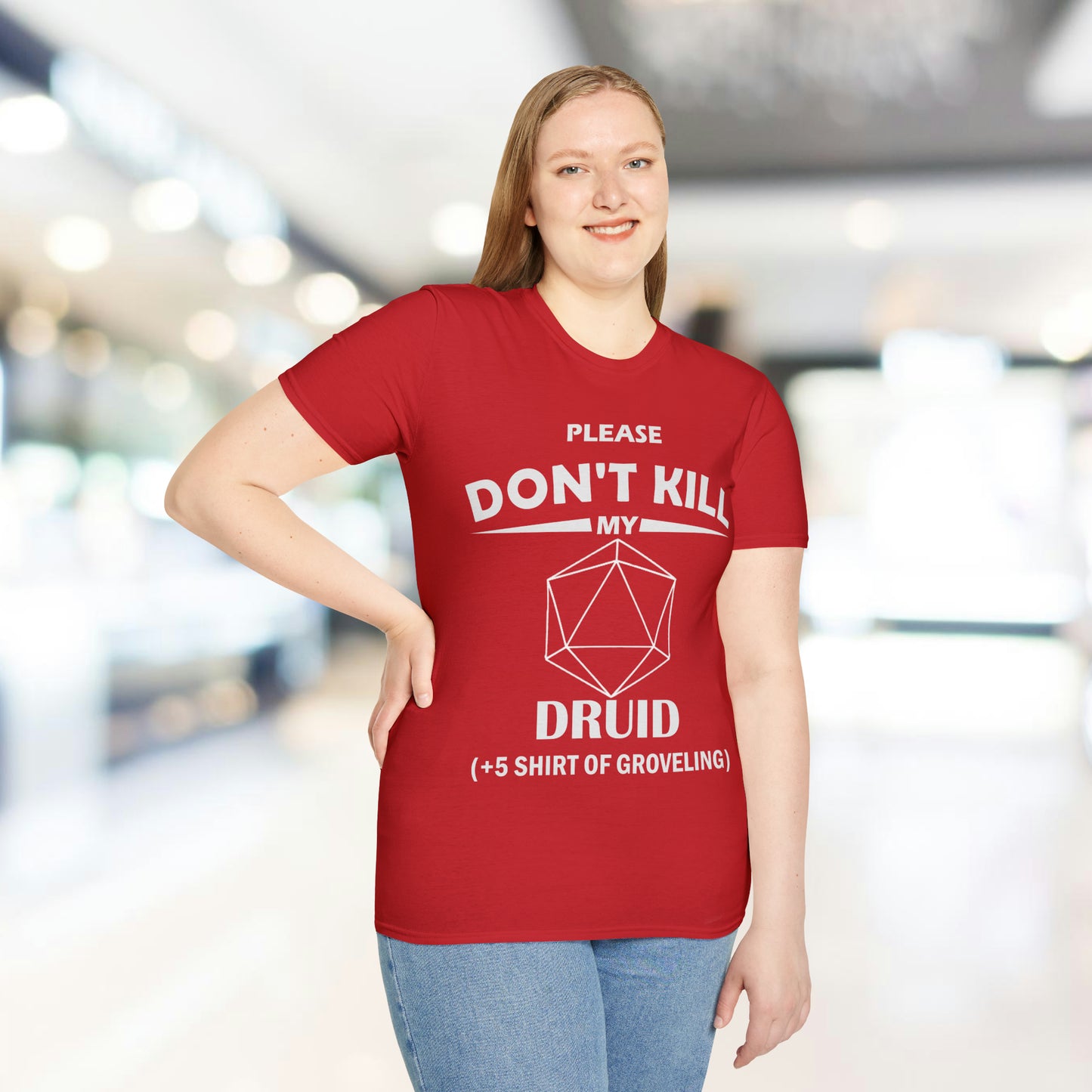 Please Don't Kill My Druid - White - Unisex Softstyle T-Shirt