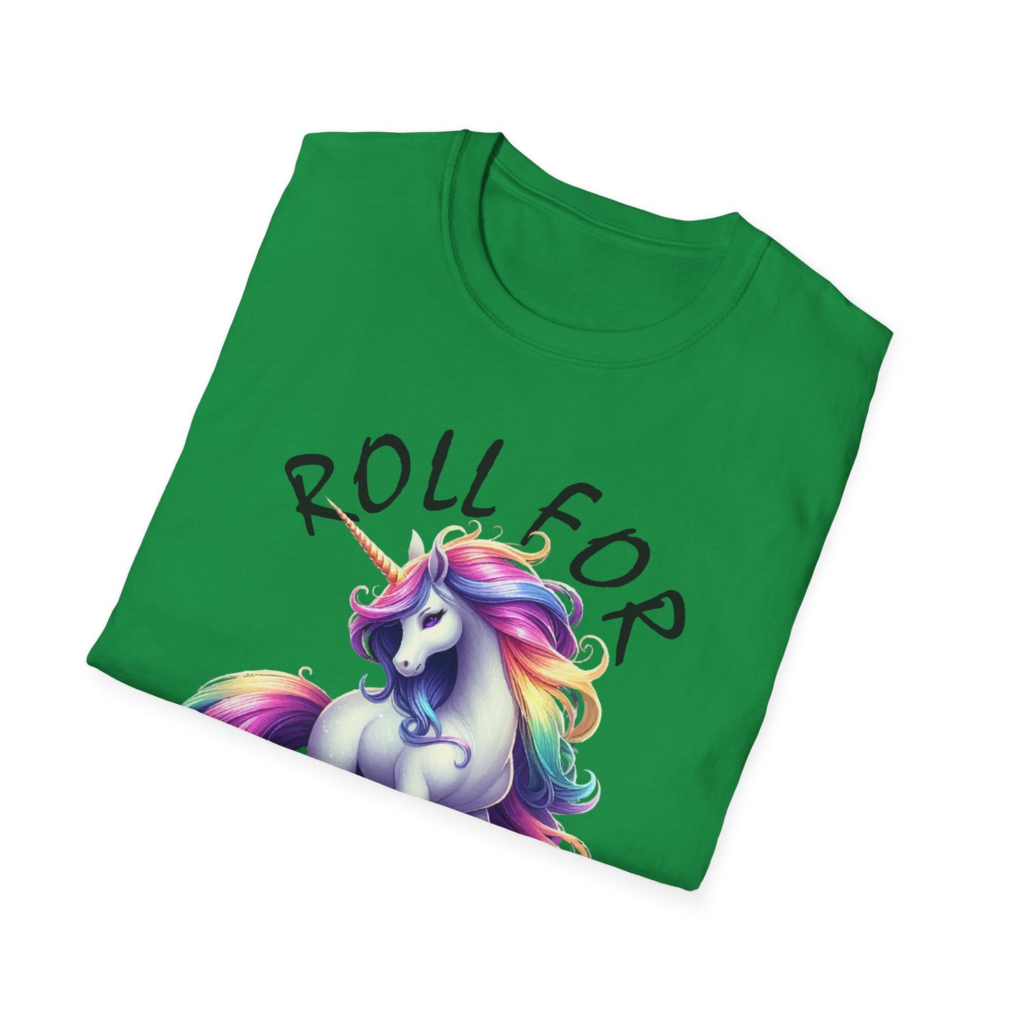 Unicorn_Roll For Fabulous_Black - Unisex Softstyle T-Shirt