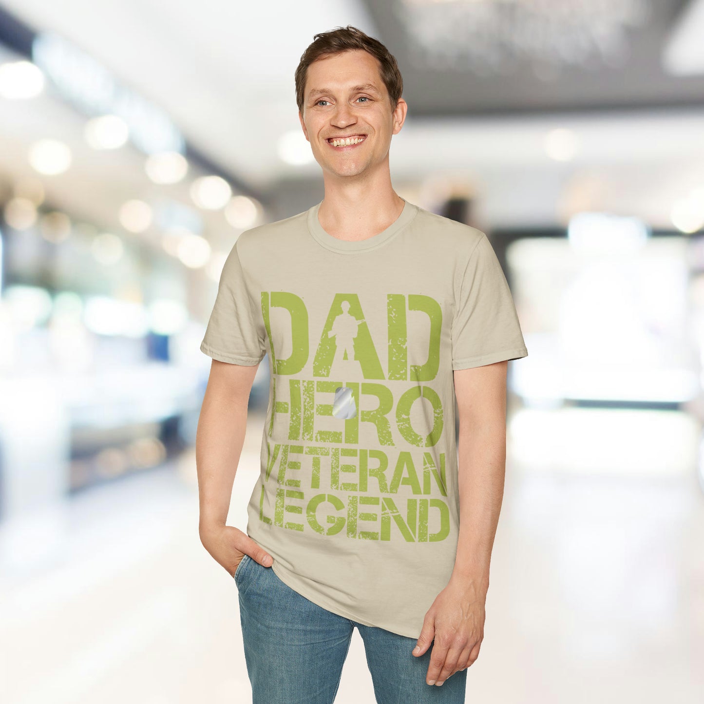 Dad Hero Veteran Legend - Unisex Softstyle T-Shirt