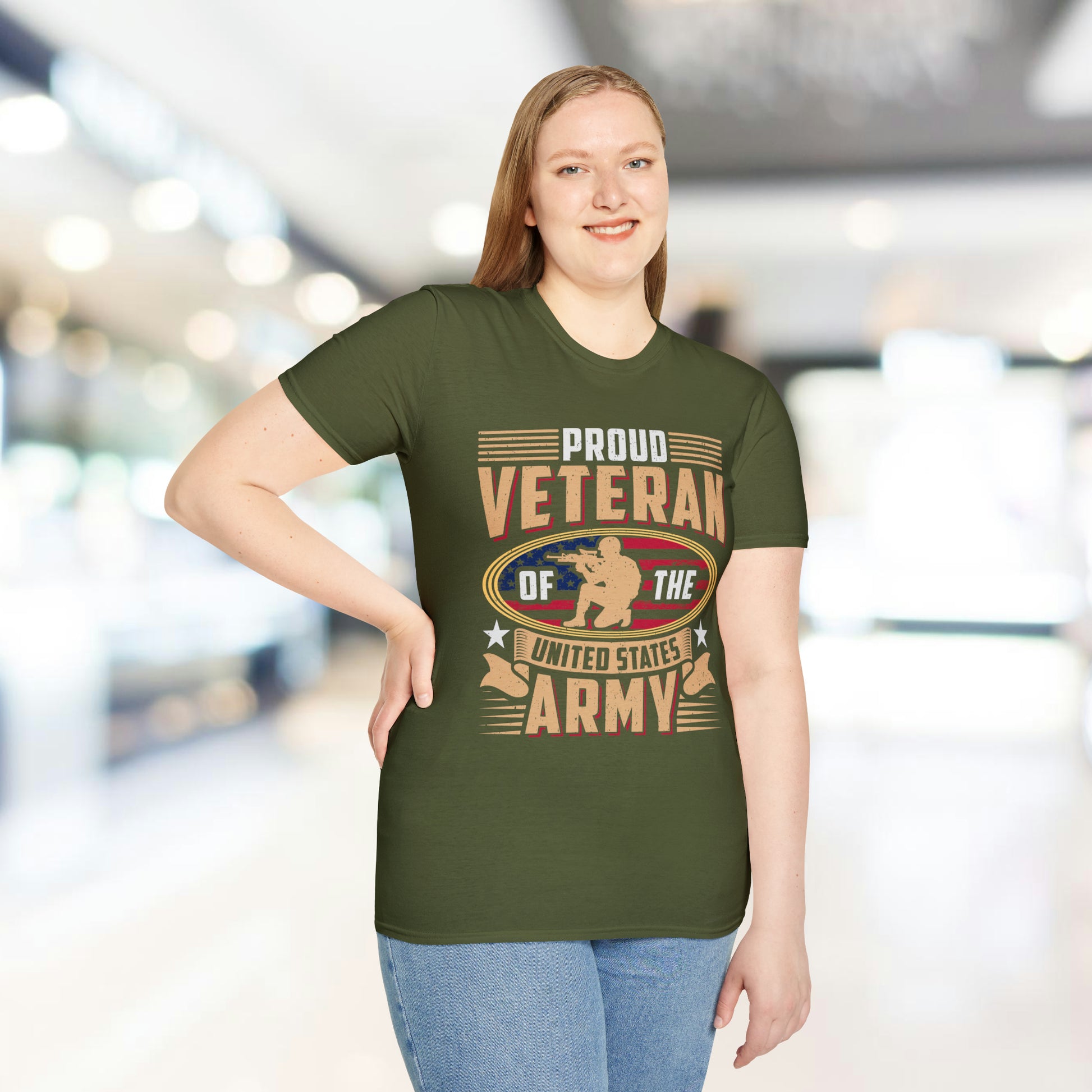 Proud Veteran - Army - Unisex Softstyle T-Shirt - Pacific Sky Games