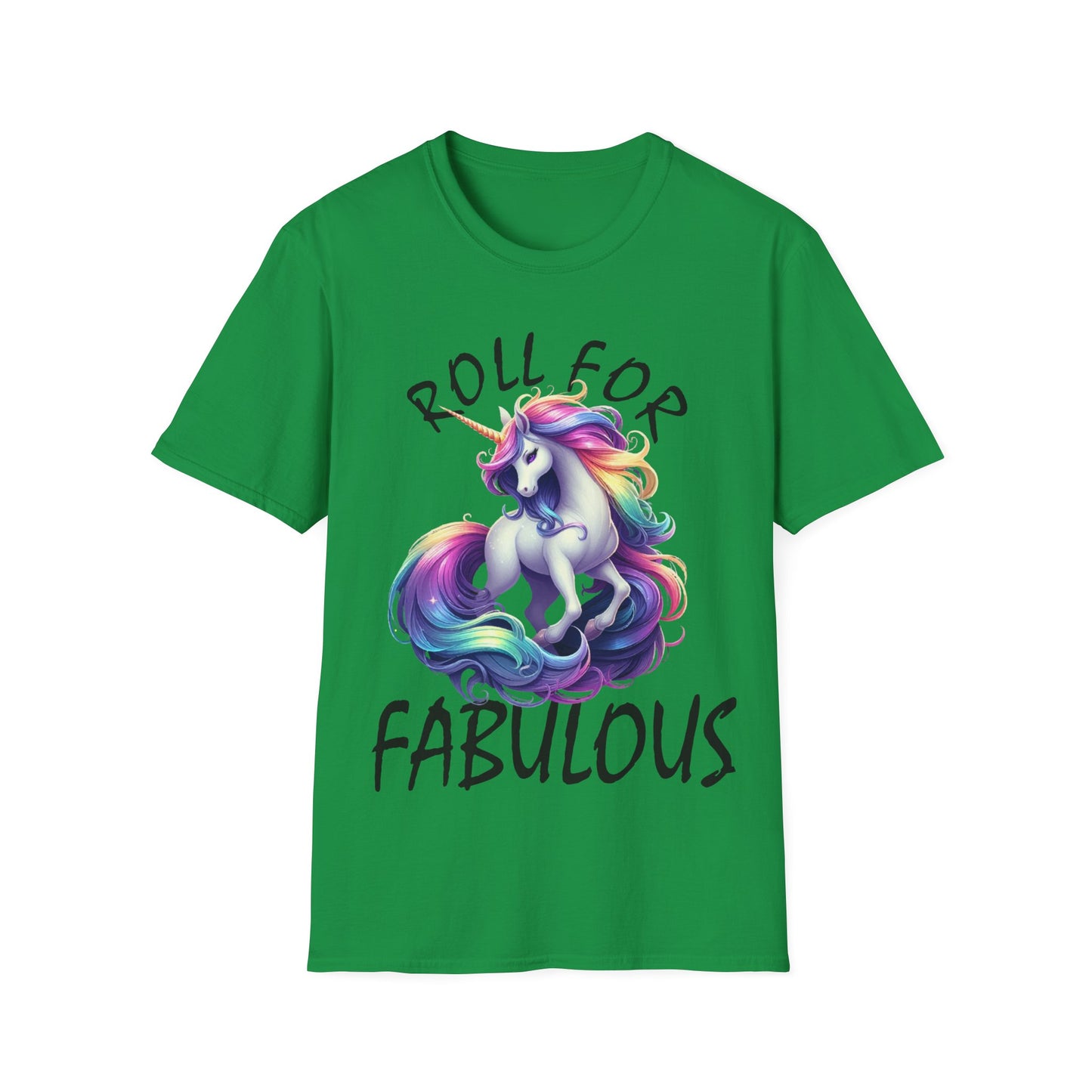 Unicorn_Roll For Fabulous_Black - Unisex Softstyle T-Shirt