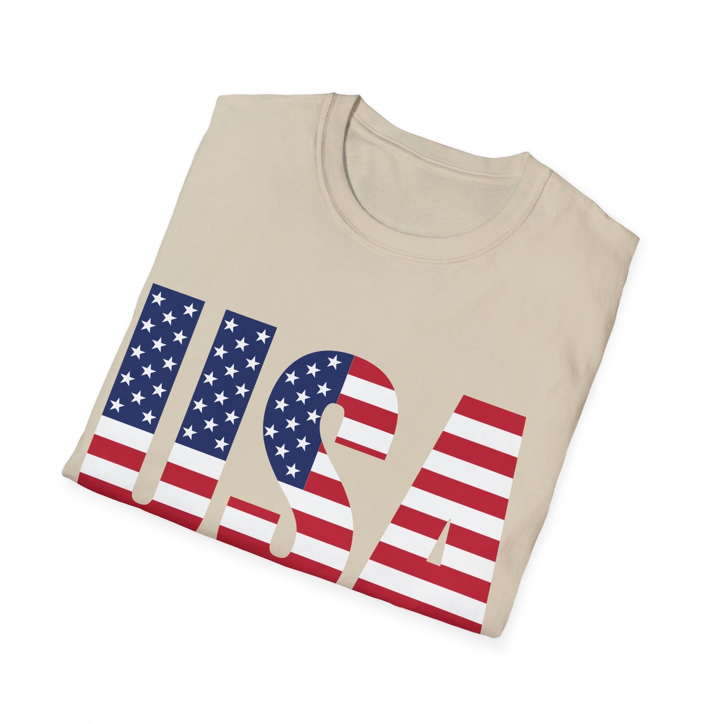 USA American Flag Colored - Unisex Softstyle T-Shirt