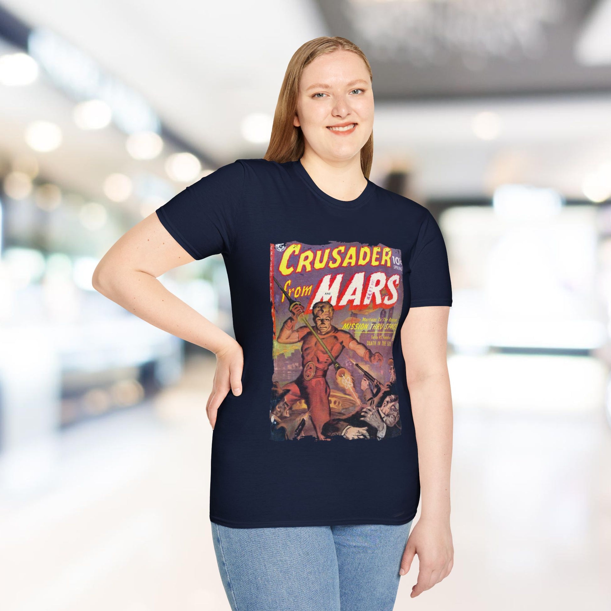 Crusader from Mars 1 - Unisex Softstyle T-Shirt - Pacific Sky Games